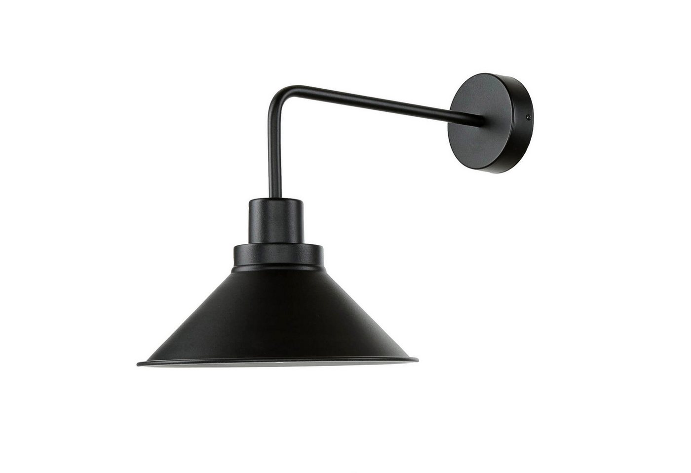 Licht-Erlebnisse Wandleuchte COLLIN, ohne Leuchtmittel, Wandlampe Schwarz Metall E27 Vintage Industrial Wohnzimmer