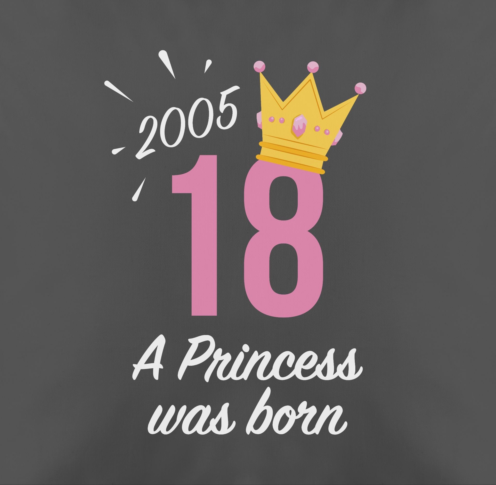 Grau 2005, 1 Princess Kissen Mädchen 18. Achtzehnter Geburtstag Shirtracer Geburtstag Dekokissen