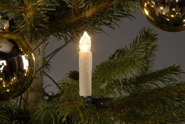TRANGO LED-Lichterkette, 340047 LED Weihnachtskerzen mit 24x IP44 warmweißem LED Kerzen für Außenbereich - Weihnachtslichter - Beleuchtung – Christbaumbeleuchtung – LED Weihnachtsbaum Beleuchtung - Weihnachtsbeleuchtung