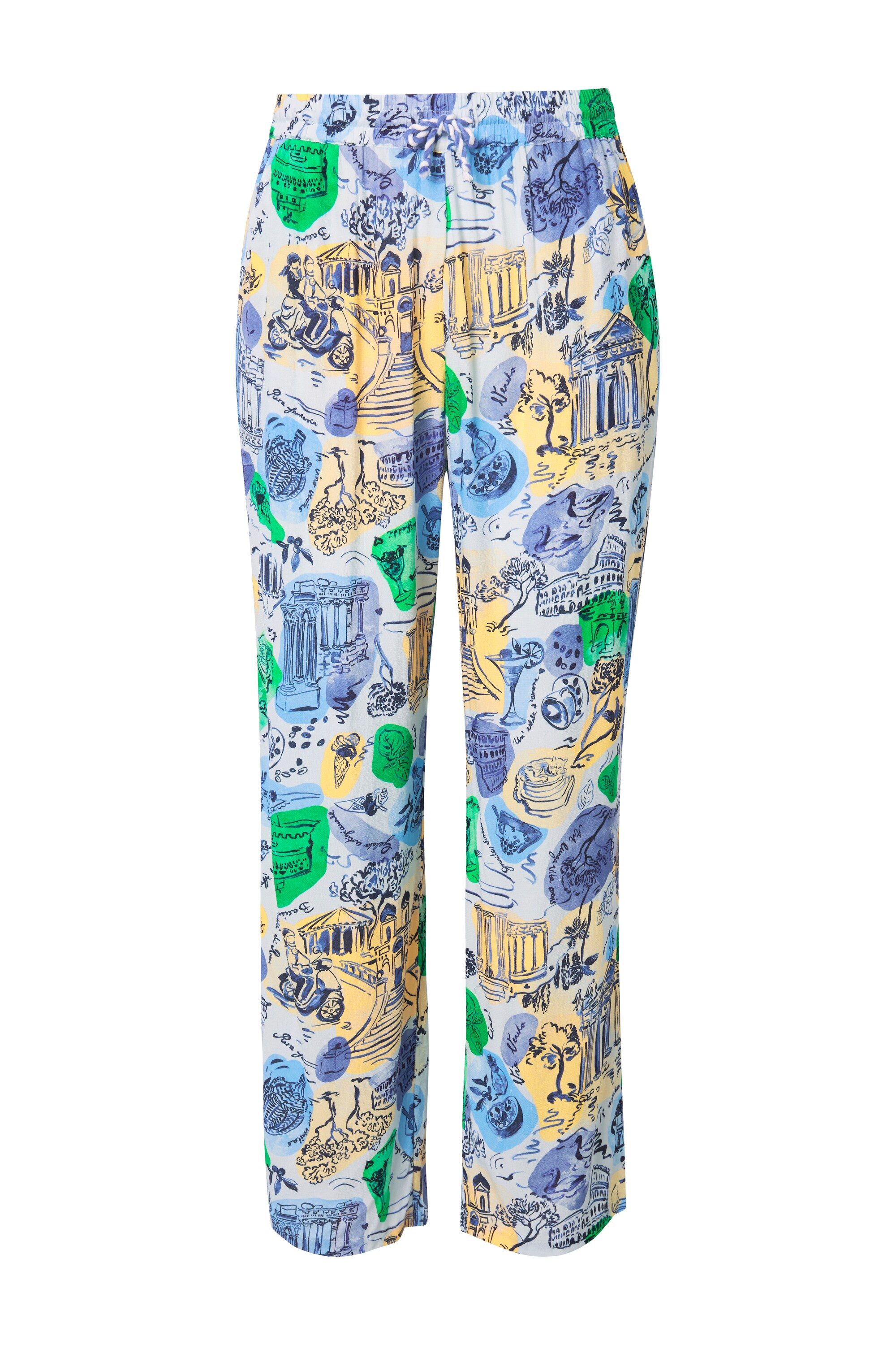 Ulla Popken Schlupfhose Culotte Urlaubsmotive weites günstig online kaufen