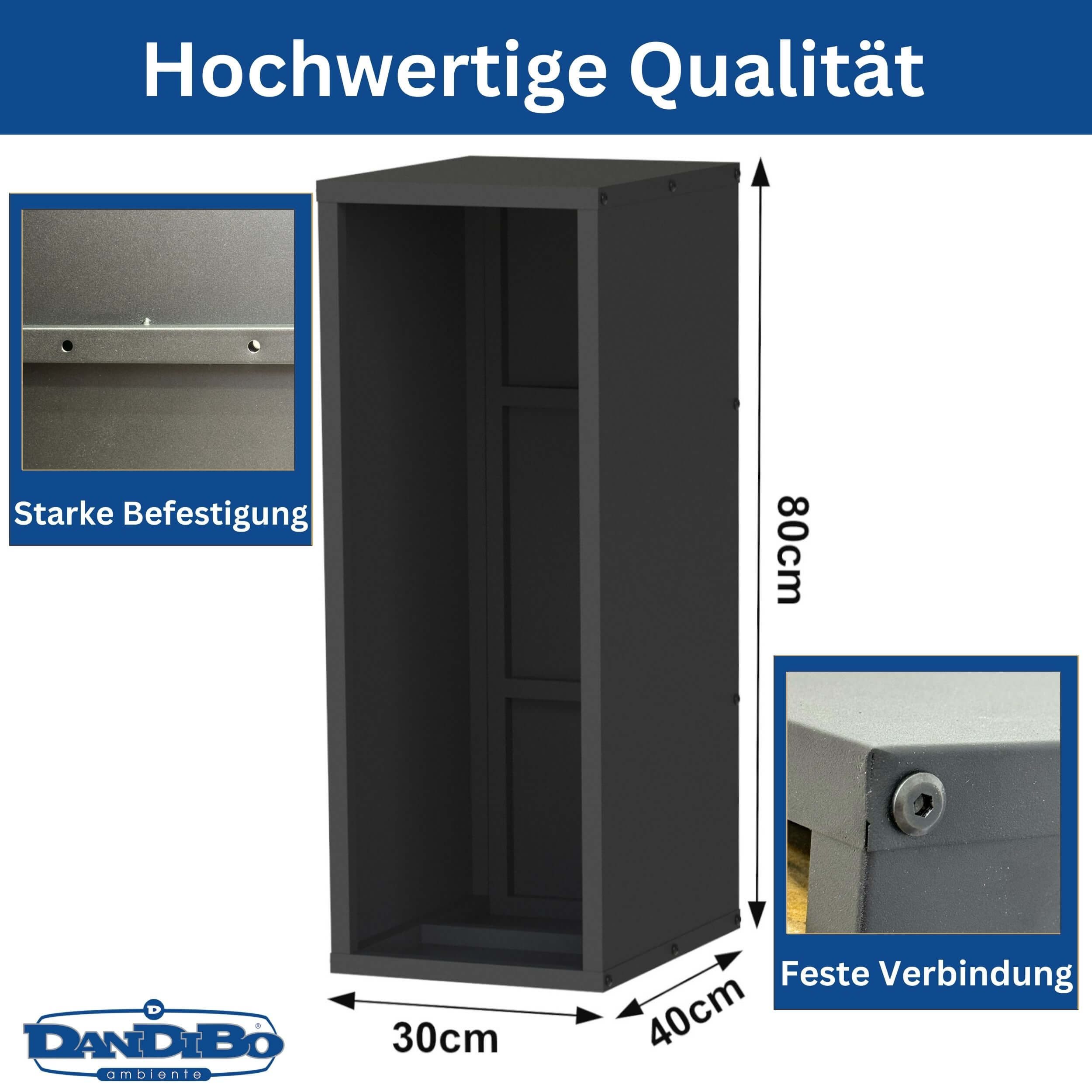 DanDiBo Kaminholzregal Wand Innen Metall Schwarz günstig online kaufen