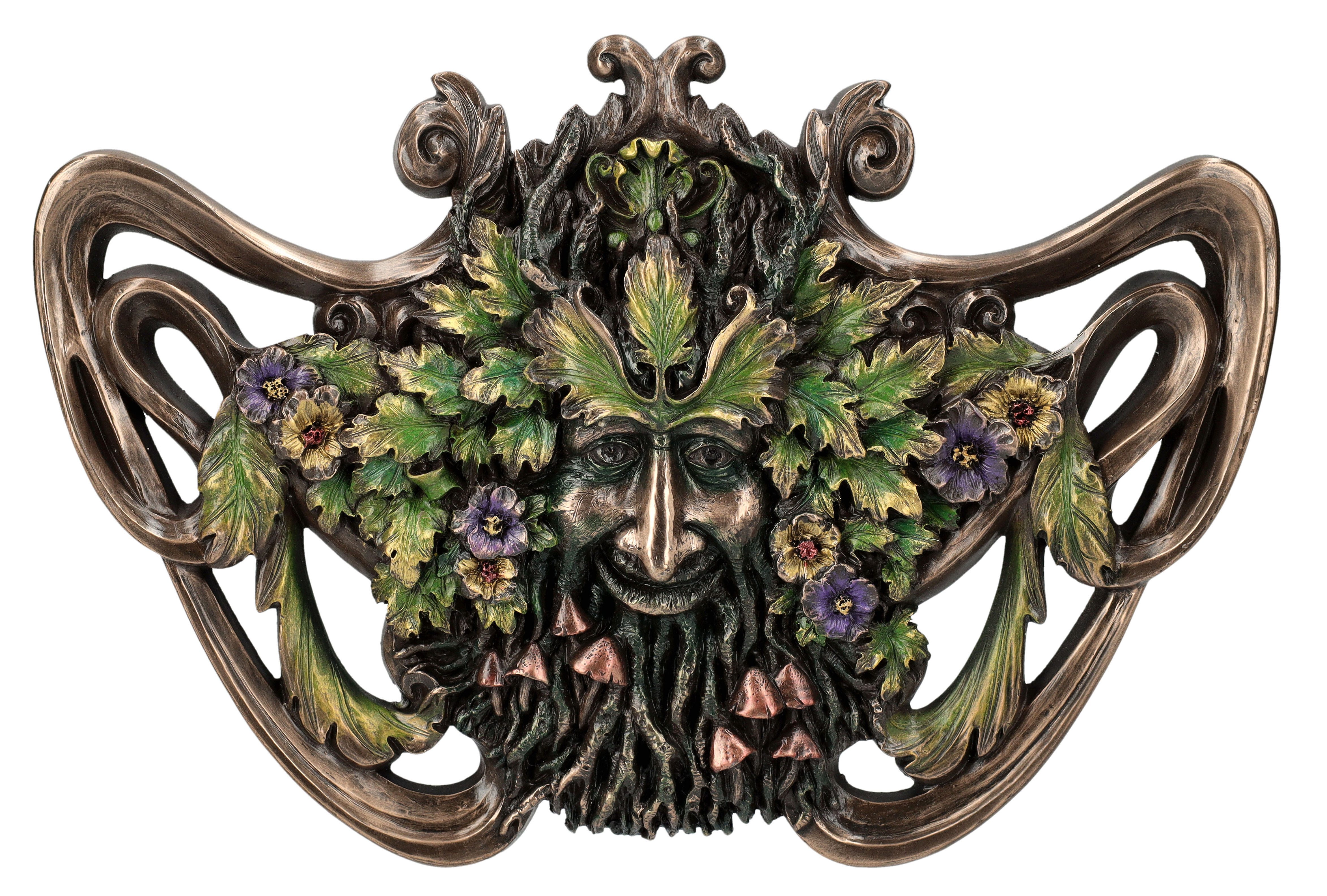 Wanddekoobjekt Wandrelief - Greenman Frühling - Veronese - Fantasy Wanddeko Deko