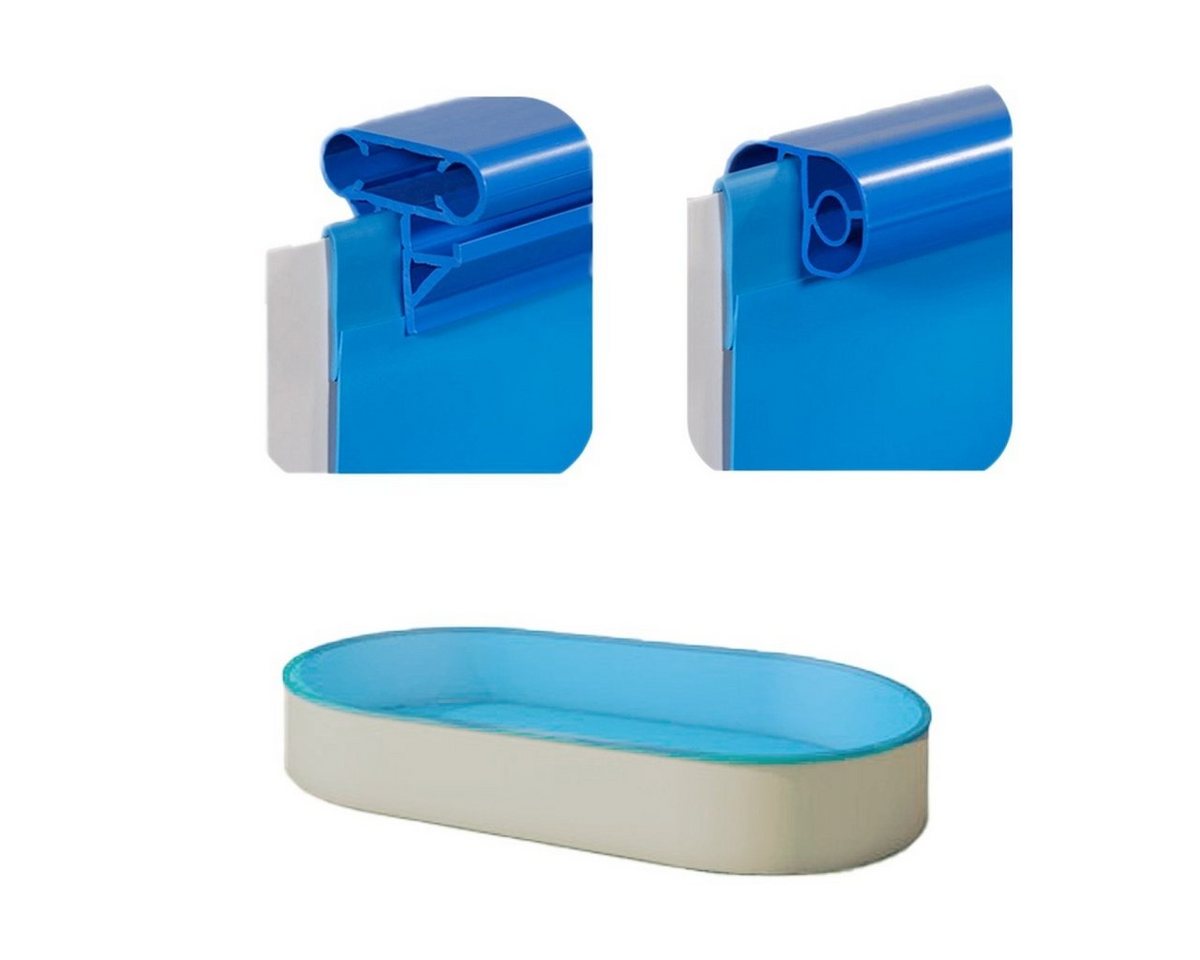 Thumbnail - EVOLUTION Poolinnenhülle Poolfolie Oval Grau 150cm 0,8mm Einhängebiese Austauschfolie Innenhüll