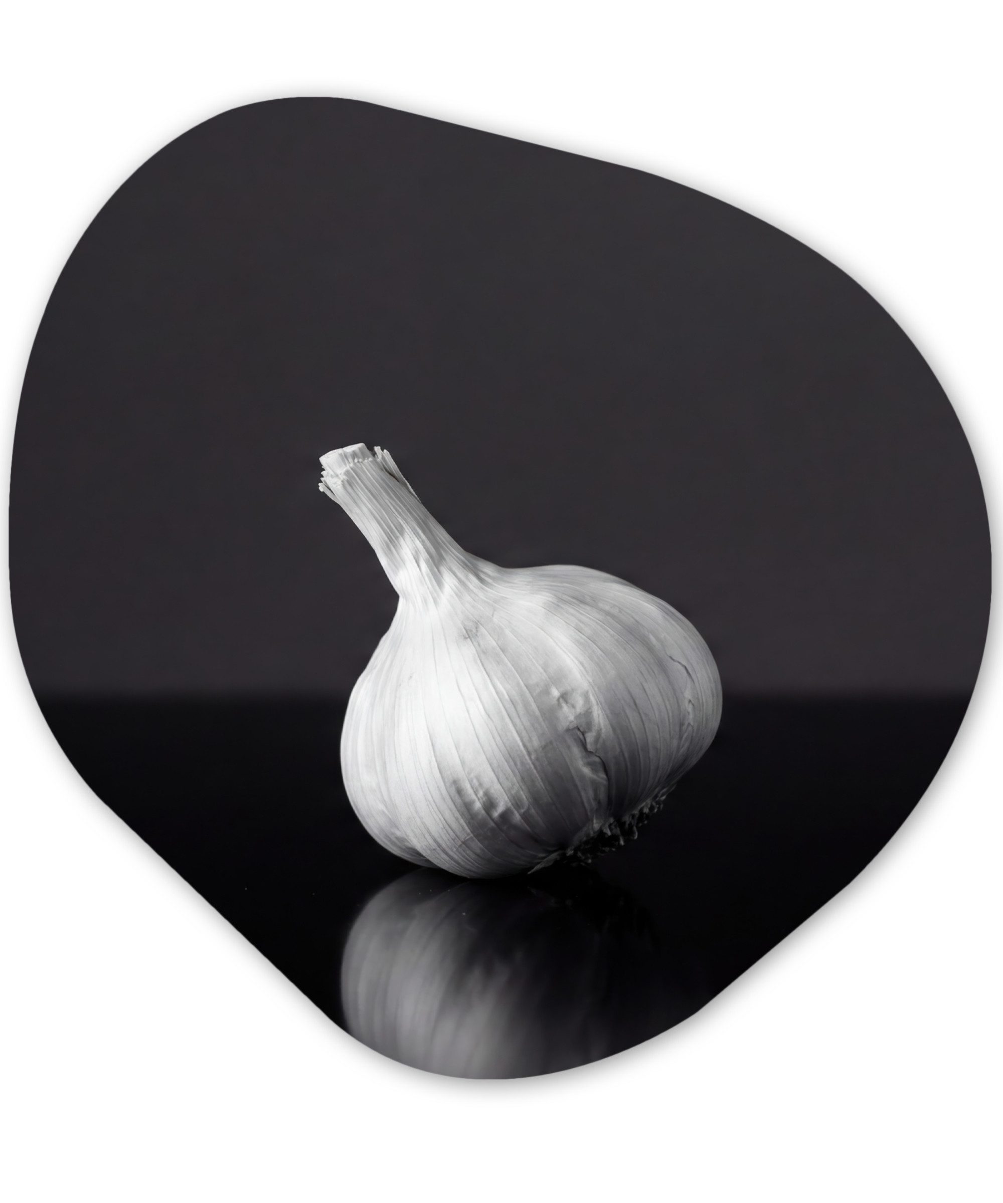 MuchoWow Gemälde Knoblauch - Schwarz - Weiß, Fotodruck (1 St), Wandbild Abstrakt, Wohnzimmer Schlafzimmer Wanddekoration, 40x40 cm