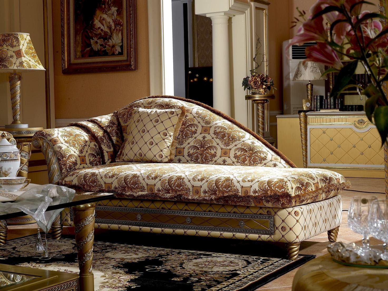 Couch JVmoebel in Liegen Textil, Stil Chaise Chaiselounge Liege Chaiselongue Made Sofa Antik Europe