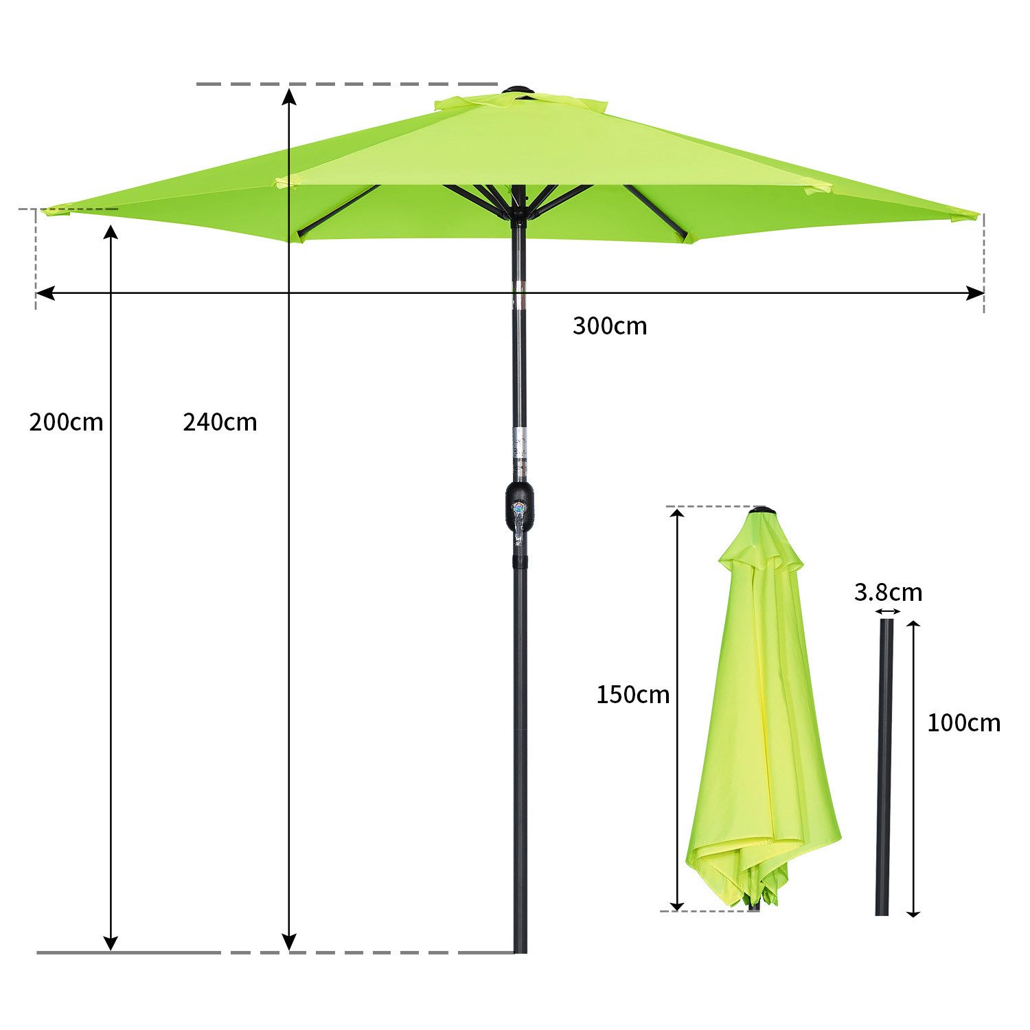 Angel Living Sonnenschirm Ø 300 cm, günstig online kaufen
