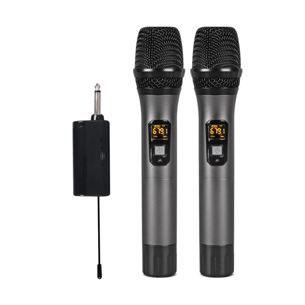 GelldG Mikrofon Drahtloses Mikrofon, Dual Kabelloses Metall Dynamisches  Mikro System