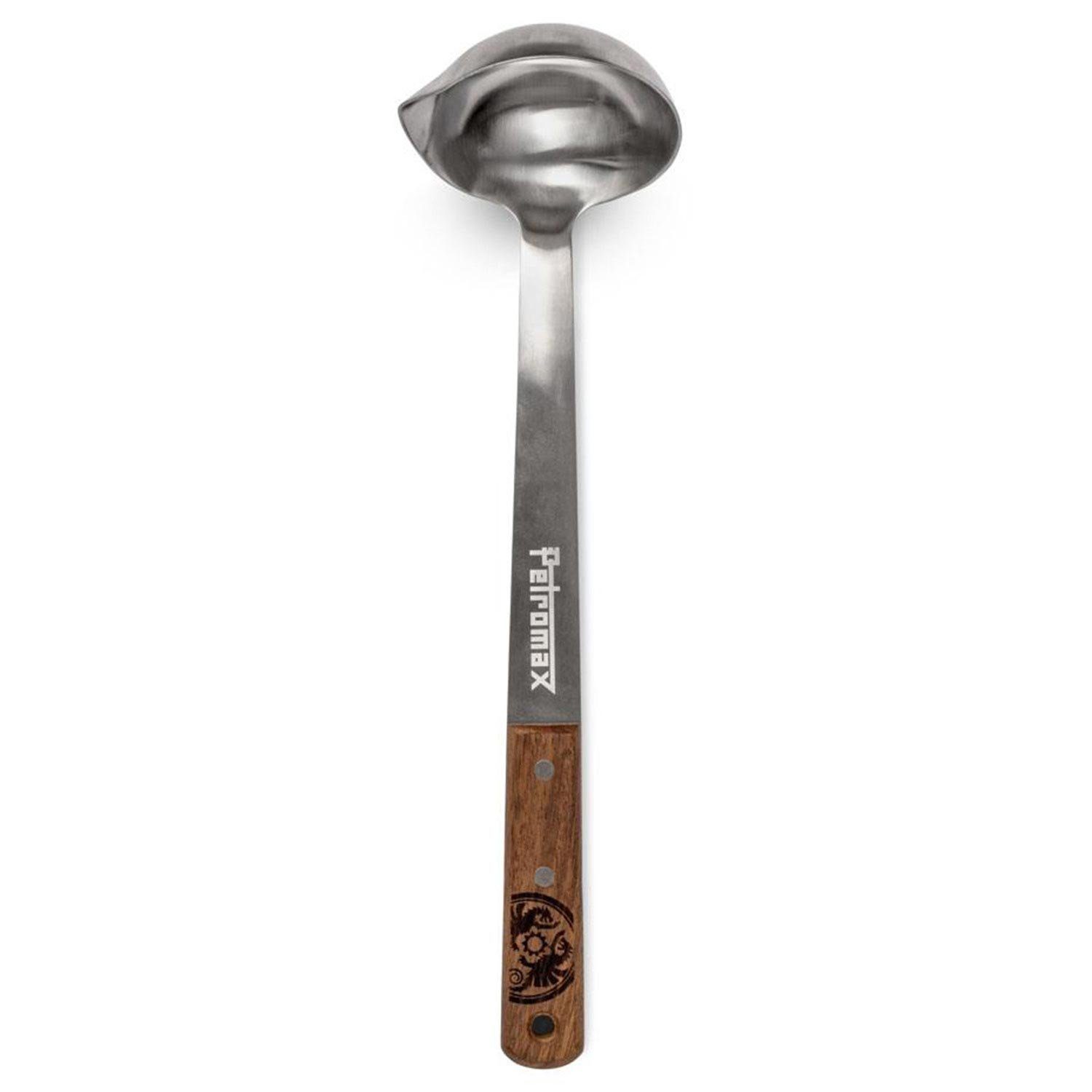 Petromax Schöpfkelle Edelstahl Kelle mit Walnussgriff Fassungsvermögen 100 ml, nachhaltig robust langlebig Gesamtlänge 36 cm