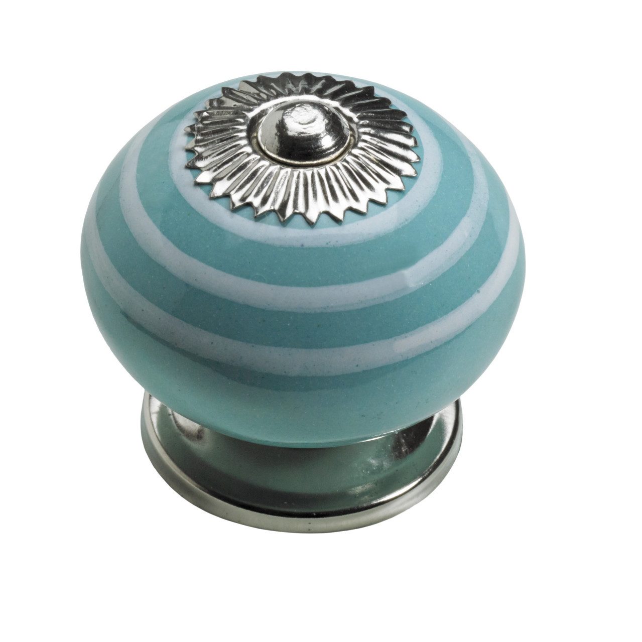 Hettich Möbelgriff Hettich Möbelknopf Keramik türkis mit weißen