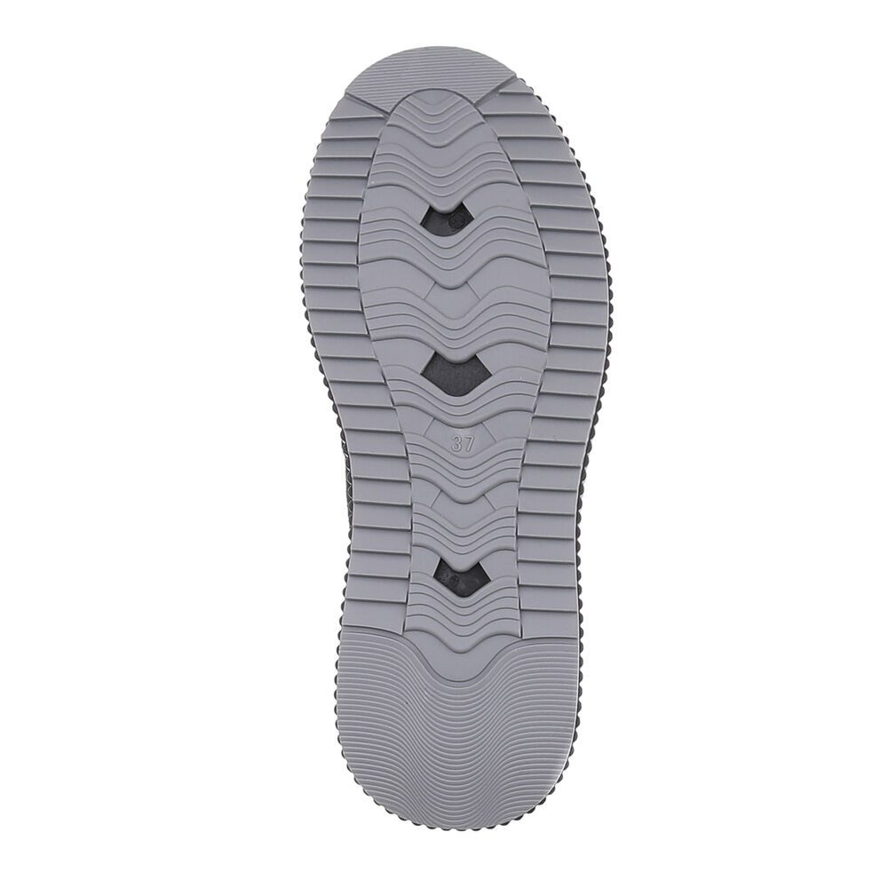 Ital-Design Damen Freizeit Plateaustiefelette (87214678) Flach Plateaustiefeletten in Schwarz
