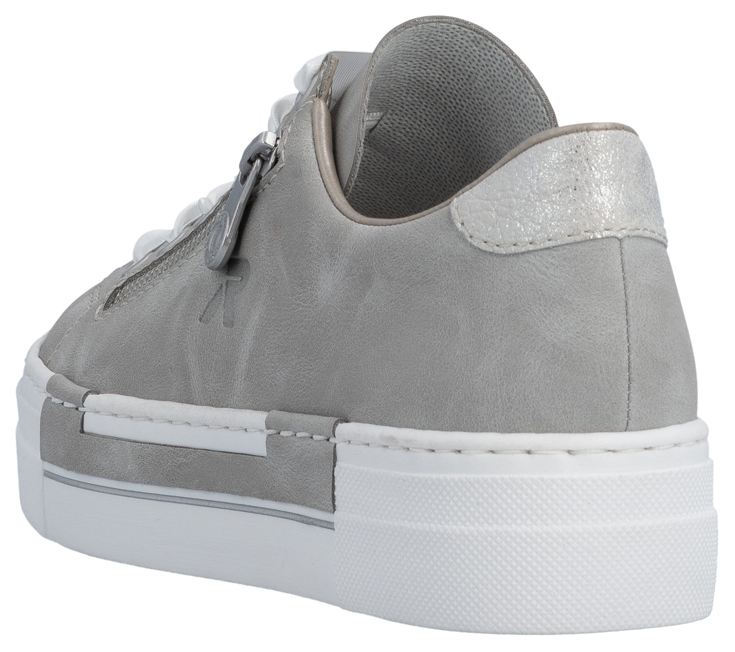Rieker Plateausneaker mit Zier-Reißverschluss, Freizeitschuh, Halbschuh, Schnürschuh