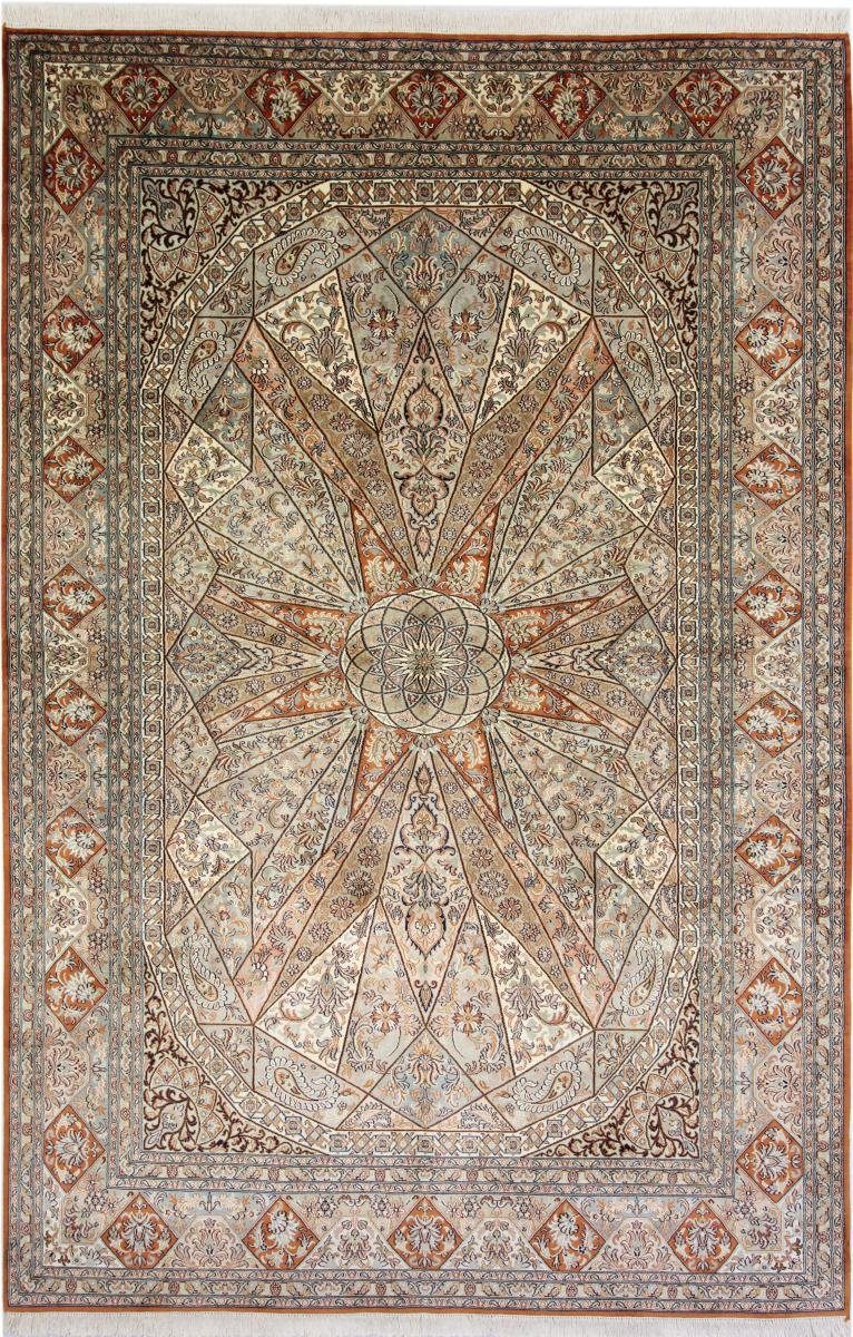 Seidenteppich Kaschmir Seide 186x280 Handgeknüpfter Orientteppich, Nain Trading, rechteckig, Höhe: 4 mm
