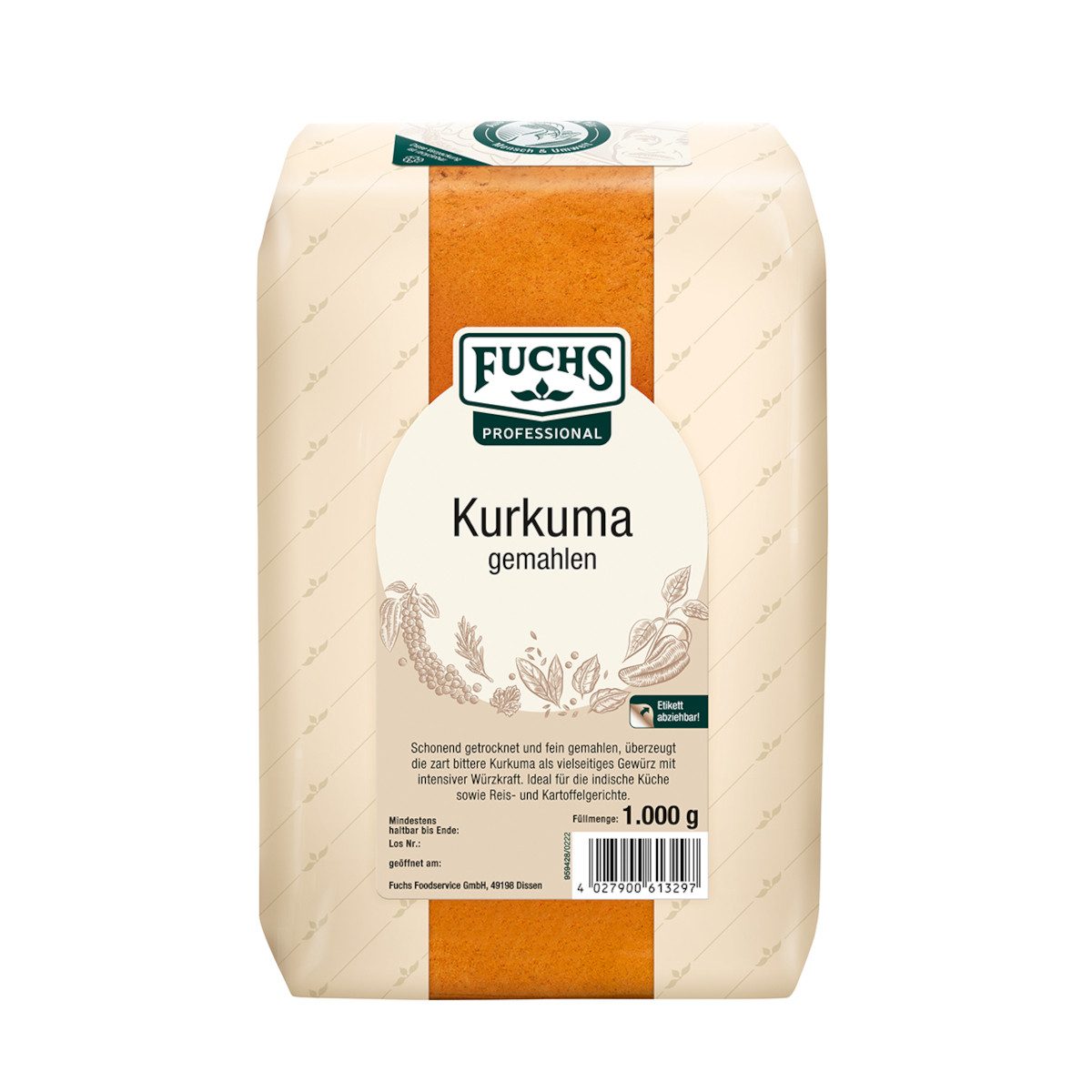 Fuchs Foodservice Gewürz, Fuchs Professional Gewürz Kurkuma gemahlen Qualität und Genuss 1000g