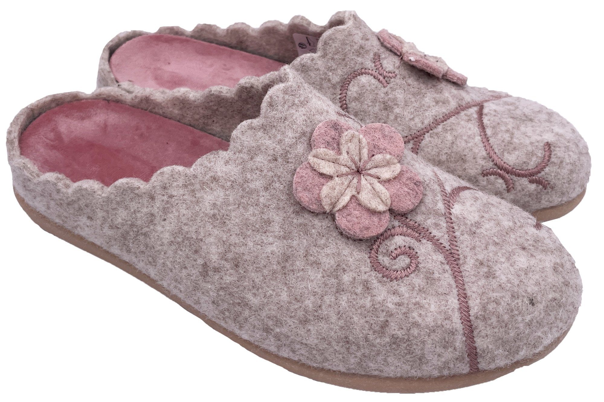 PADERO Damen Pantoffel Filz Hausschuh