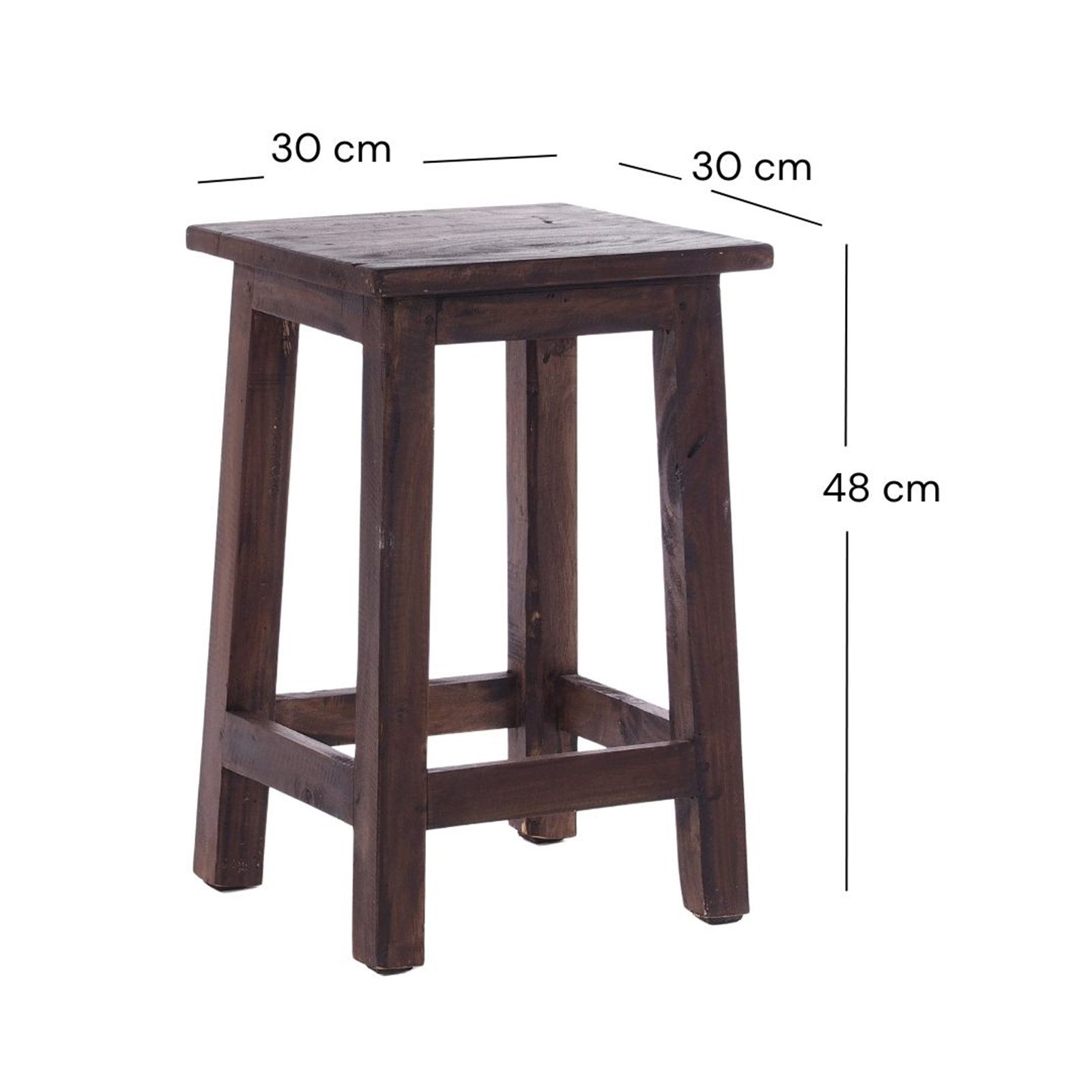 DESIGN DELIGHTS Hocker Sitzhocker MADERO, 48x30cm(HxB) Altholz Holzhocker, günstig online kaufen