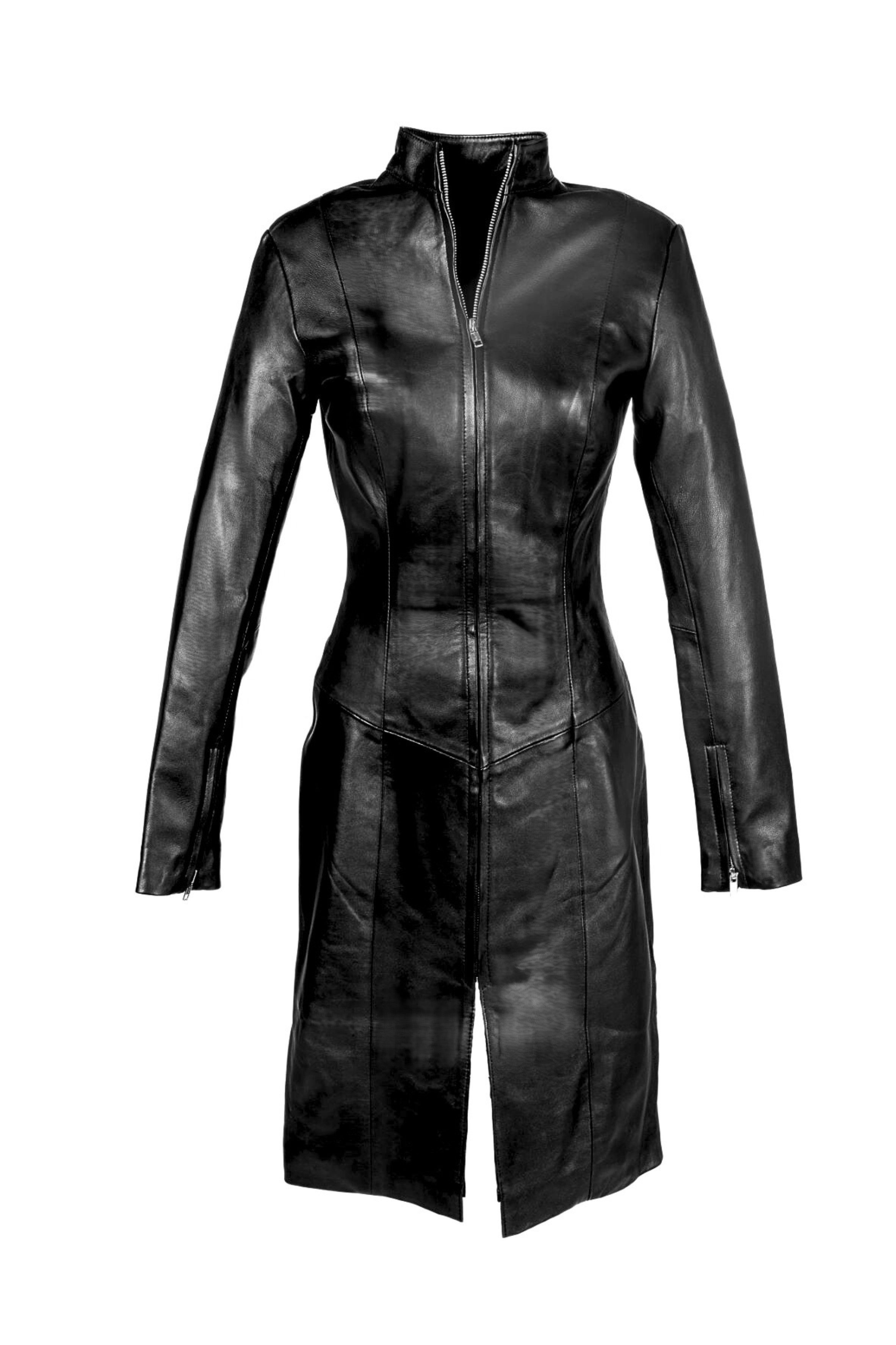 Be Noble Ledermantel Vanessa Eleganter Ledermantel der auch als Lederkleid getragen werden kann