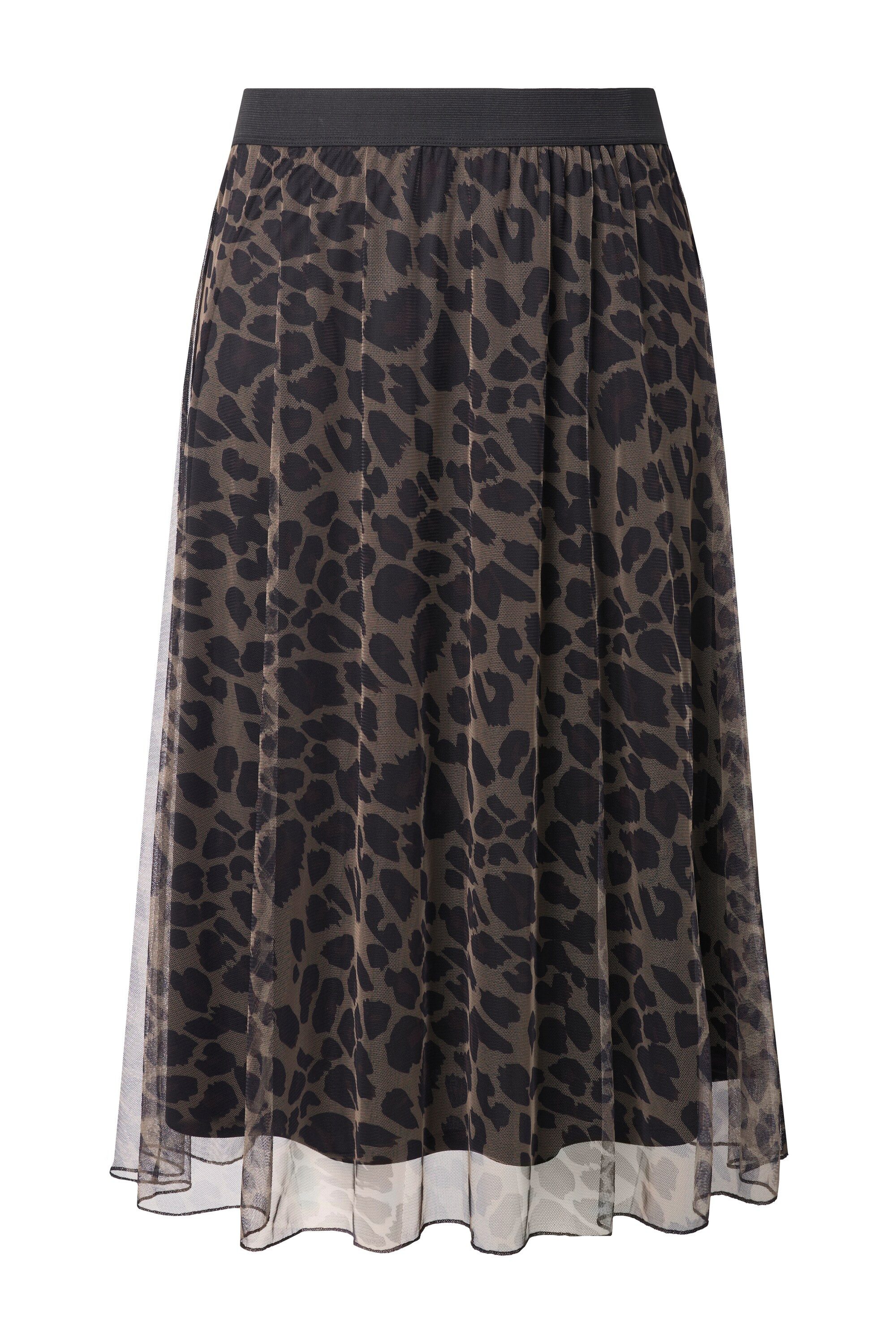 MIAMODA Jerseyrock Midirock A-Linie Mesh mit Leomuster günstig online kaufen