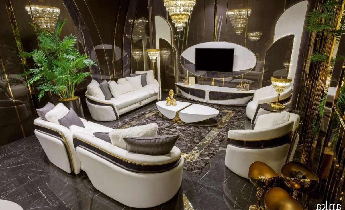 Xlmoebel Polstergarnitur Designer Wohnzimmer-Set mit Sofas, Sesseln und Couchtisch, (6-tlg), Made in Europa