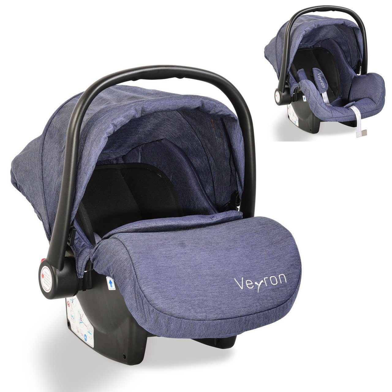 Moni Babyschale Kindersitz, Babyschale Veyron Gruppe 0+, bis: 13 kg, (0 -13 kg) Sonnendach, Adapter blau