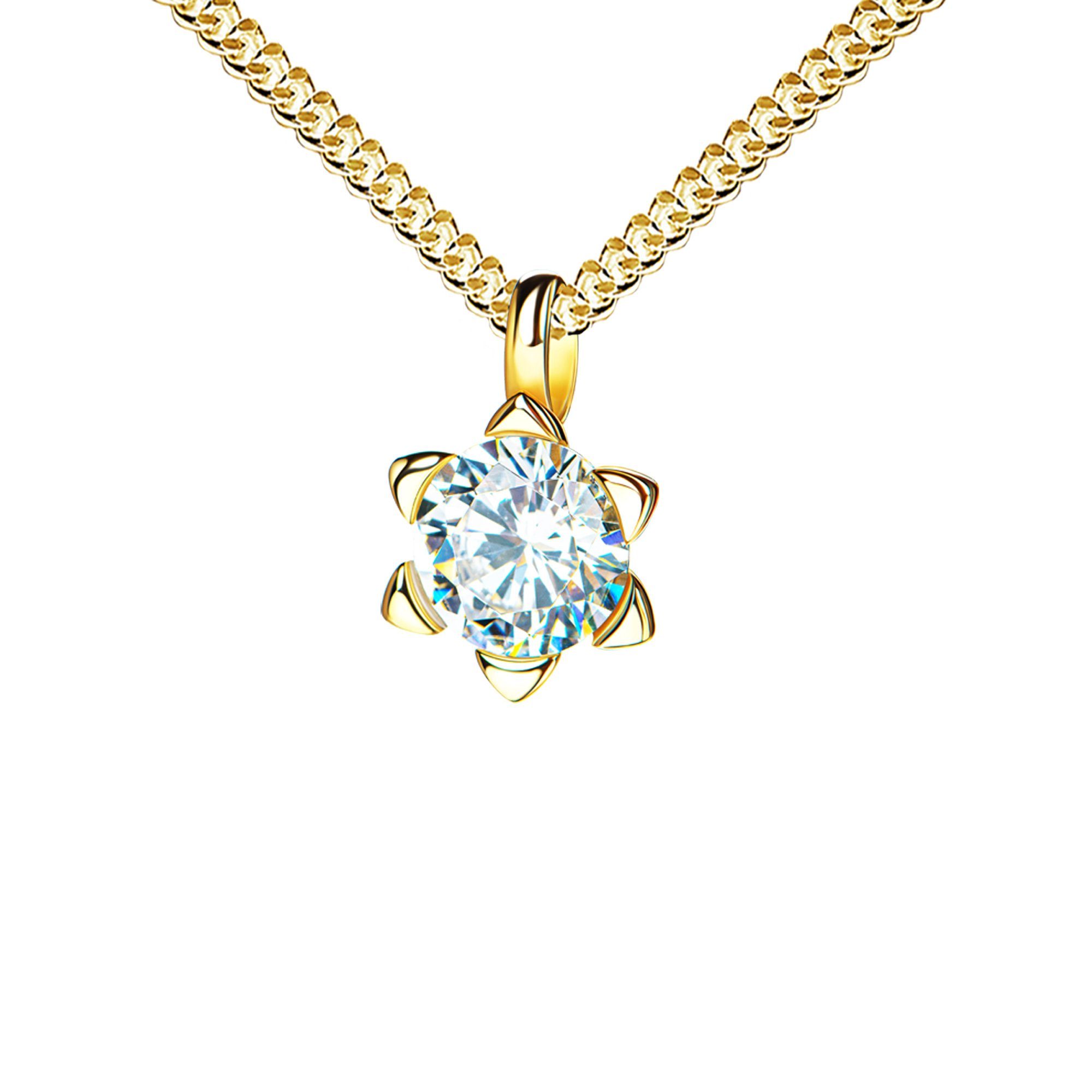 JEVELION Kette mit Anhänger Zikonia-Stern Anhänger 585 Gold - Made in Germa günstig online kaufen