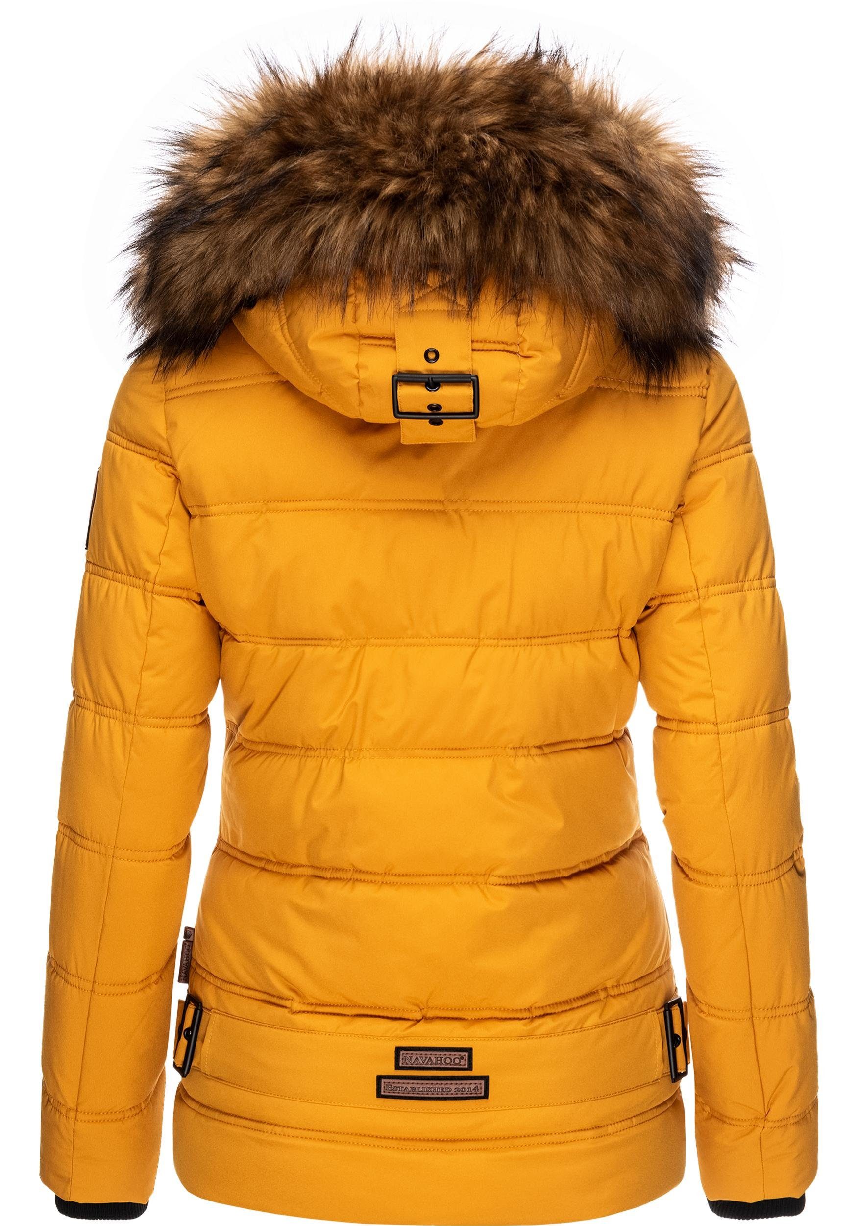 Navahoo Winterjacke Zoja stylische Steppjacke mit Kunstpelz Kapuze