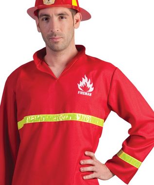 Karneval-Klamotten Kostüm Feuerwehrmann Herren Feuerwehr-Uniform rot, Feuerwehrkostüm Herrenkostüm Rettungsdienst Männerkostüm