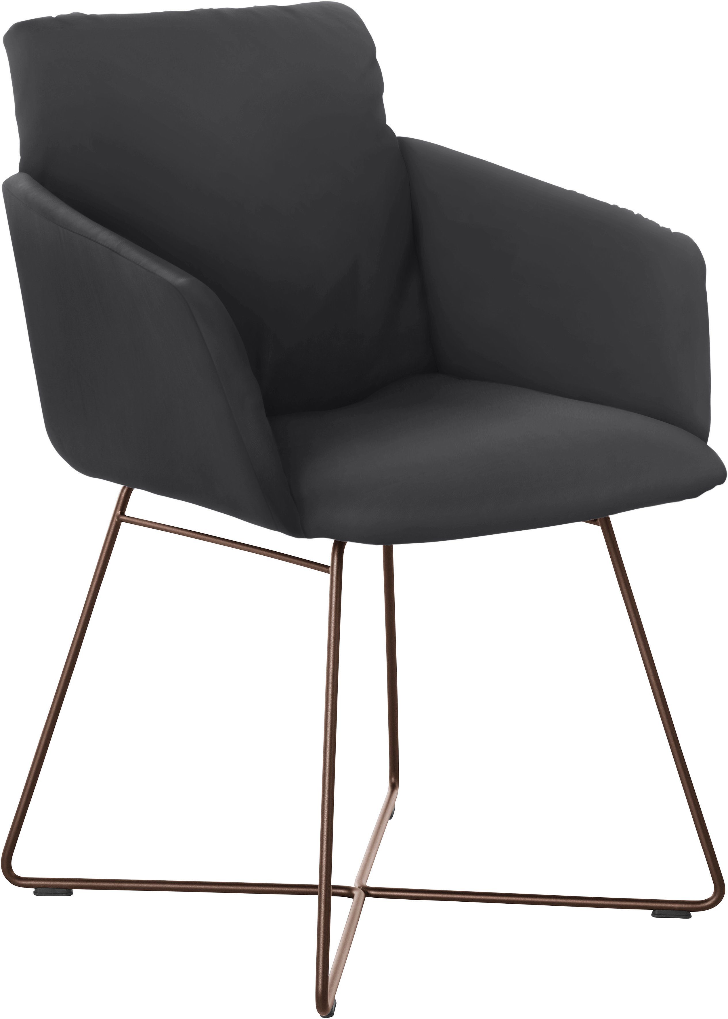 W.SCHILLIG Armlehnstuhl jakob, mit Drahtrohrgestell in Bronze pulverbeschichtet