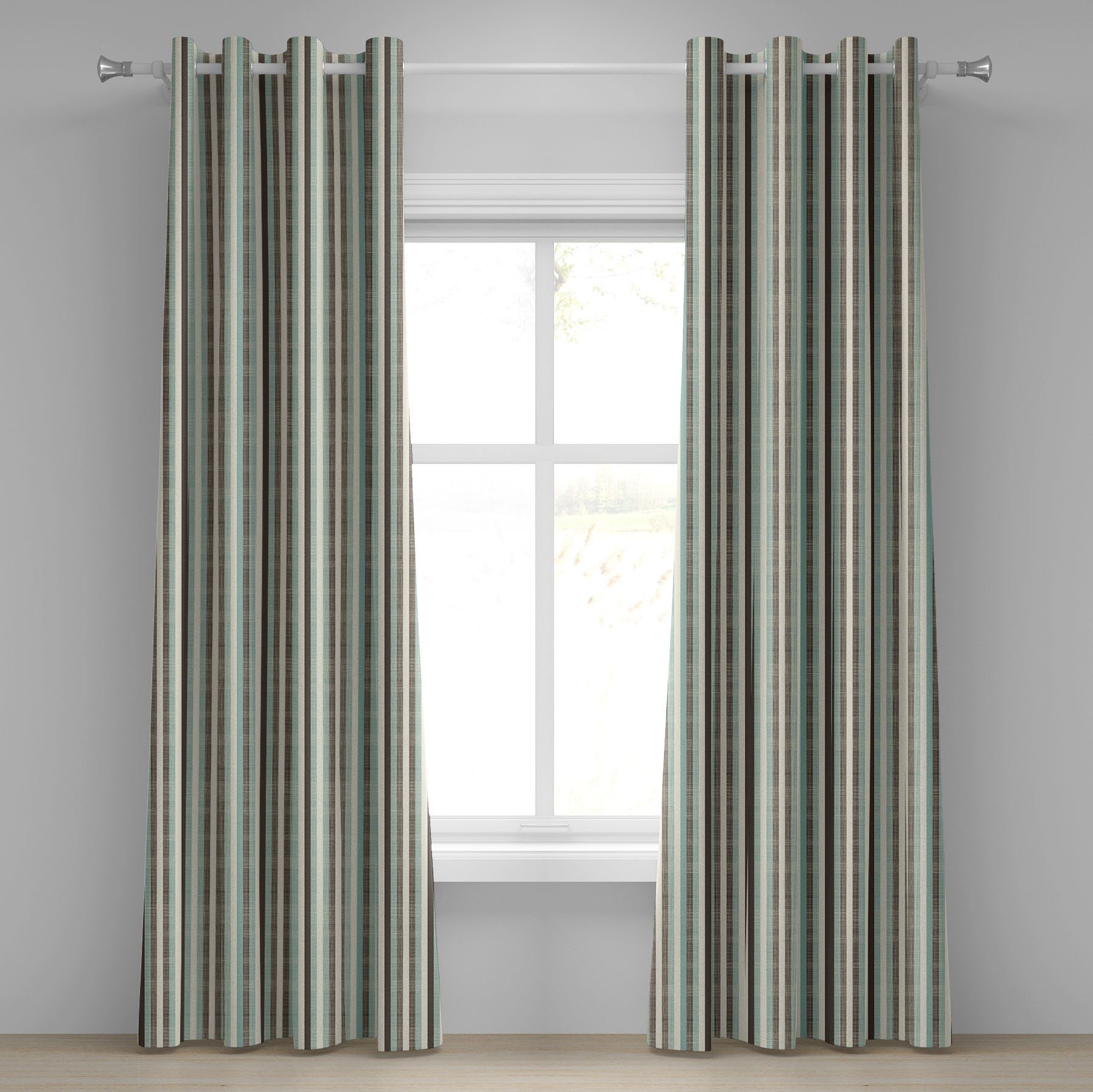 Gardine Dekorative 2-Panel-Fenstervorhänge für Schlafzimmer Wohnzimmer, Abakuhaus, Retro Gestreifte Klassische Alt