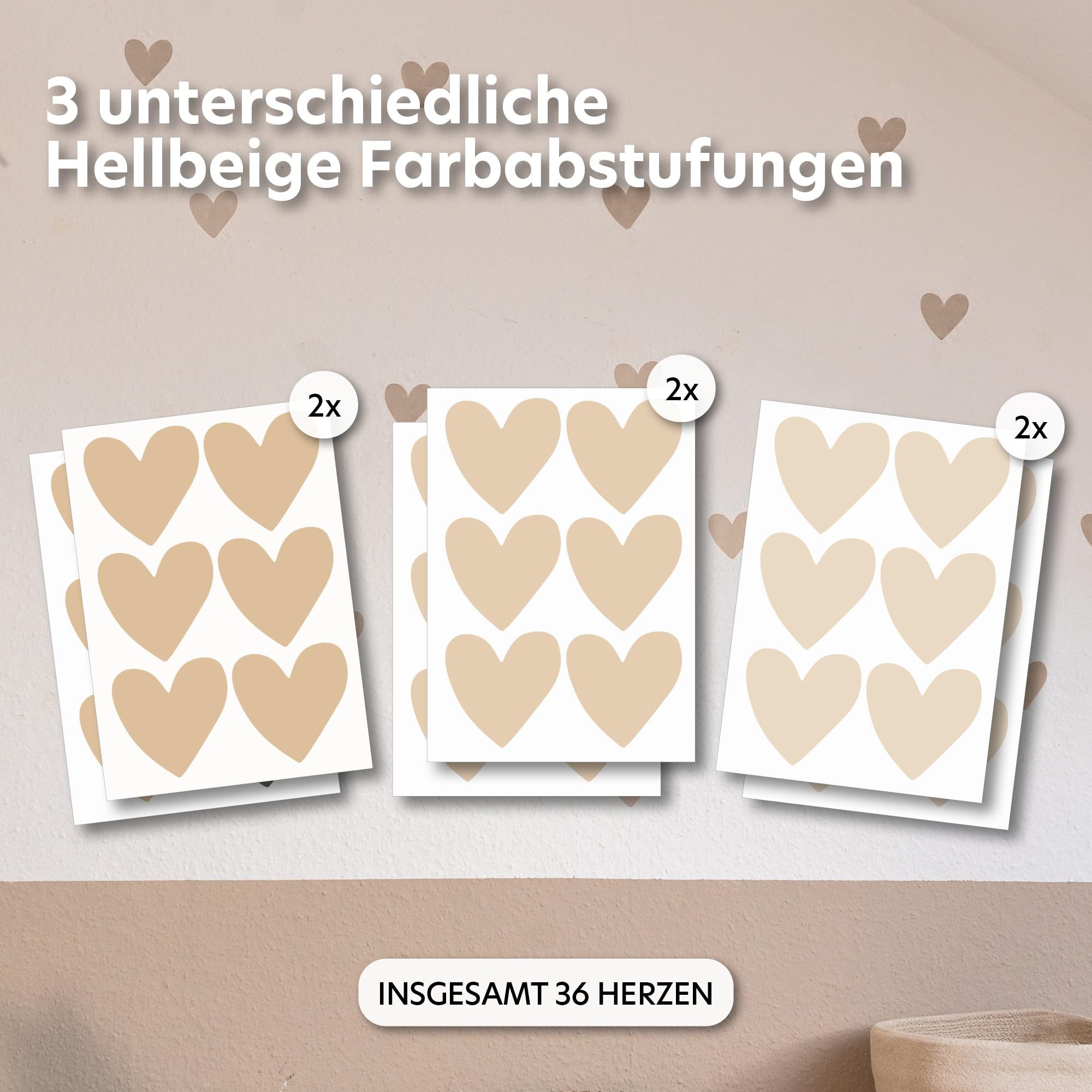 lilimaus Wandsticker Herzen / Punkte für Kinderzimmer - Wandtattoo selbstkl günstig online kaufen