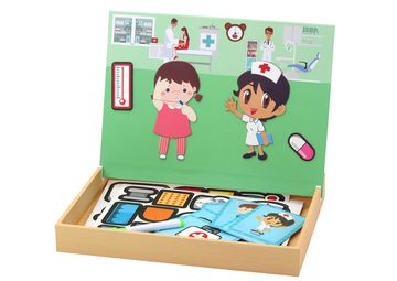 LEAN Toys Puzzle Puzzle Magnetisch Set Box Arzt Krankenhaus Magnetpuzzle Magnettafel, Puzzleteile