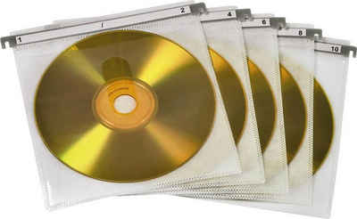 Hama CD-Hülle CD/DVD Doppel-Schutzhüllen, 50er-Pack, Weiß, Schutzcase, Leerhülle