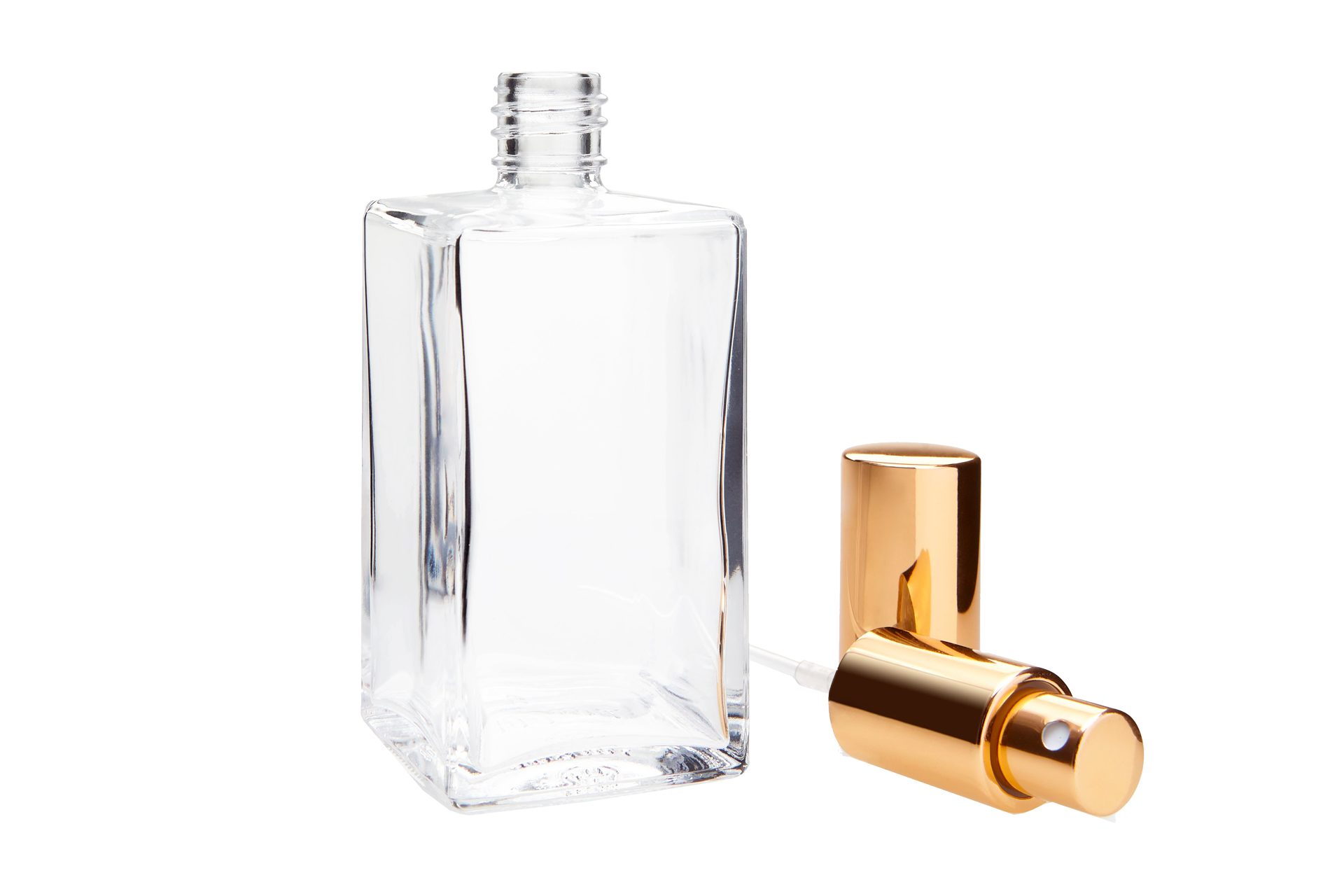 Fantasia Beauty Parfümzerstäuber Tischzerstäuber eckig, für 100 ml, Zerstäuber goldfarben (1 St), Parfüm-Zerstäuber