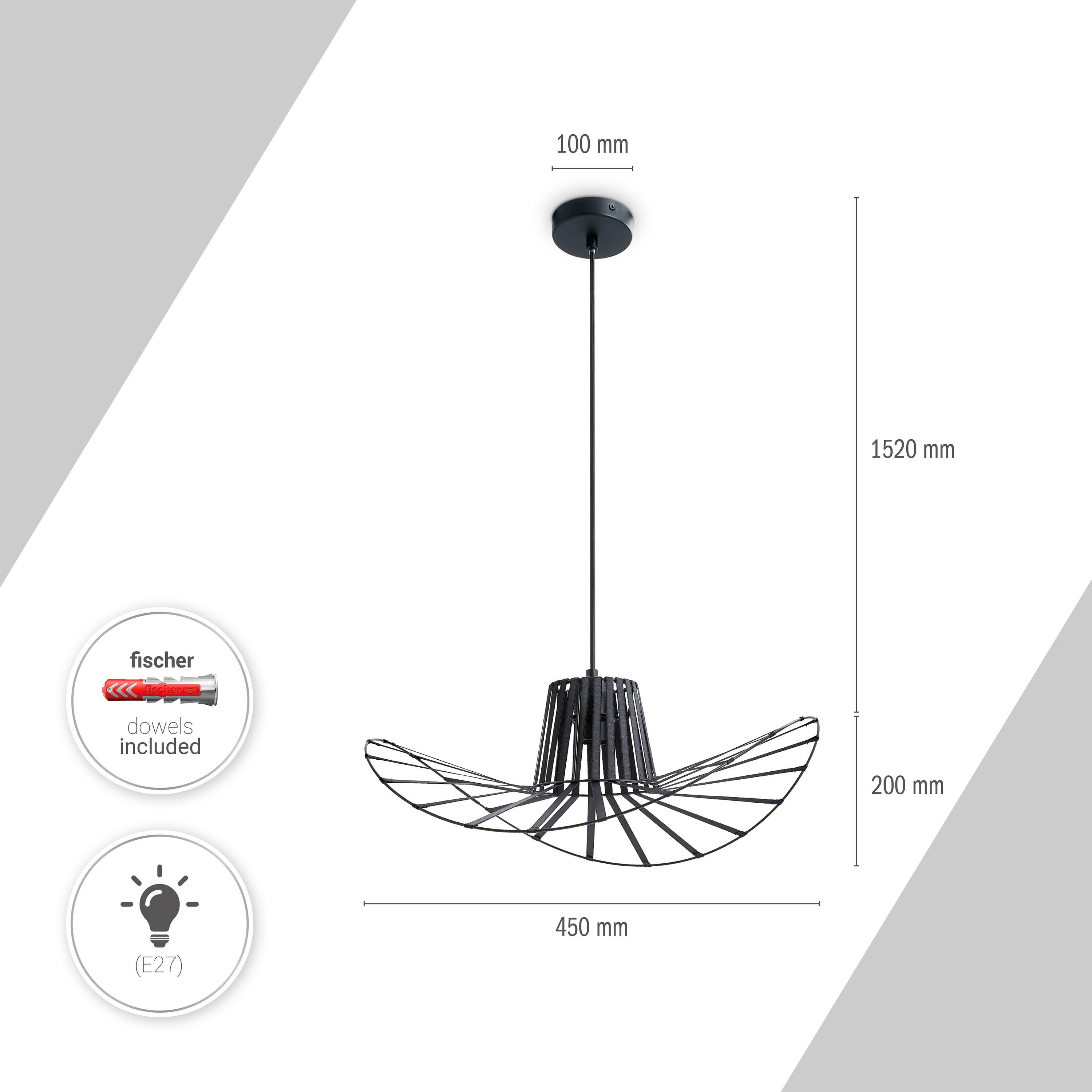 Paco Home Pendelleuchte HUGO PD1, ohne günstig online kaufen