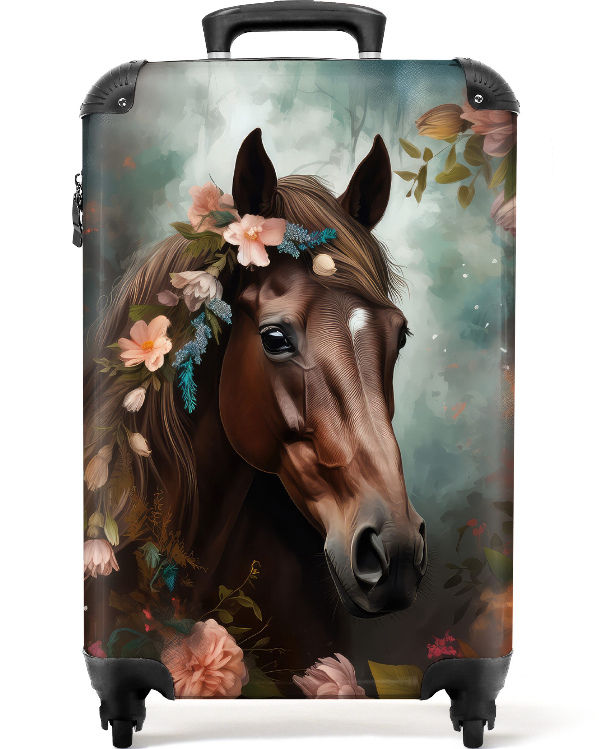 Kinderkoffer Pferd - Natur - Blumen - Tiere - Wald 55x35x20cm