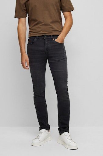 BC-L-P Delaware Leder-Badge Slim-fit-Jeans BOSS mit ORANGE