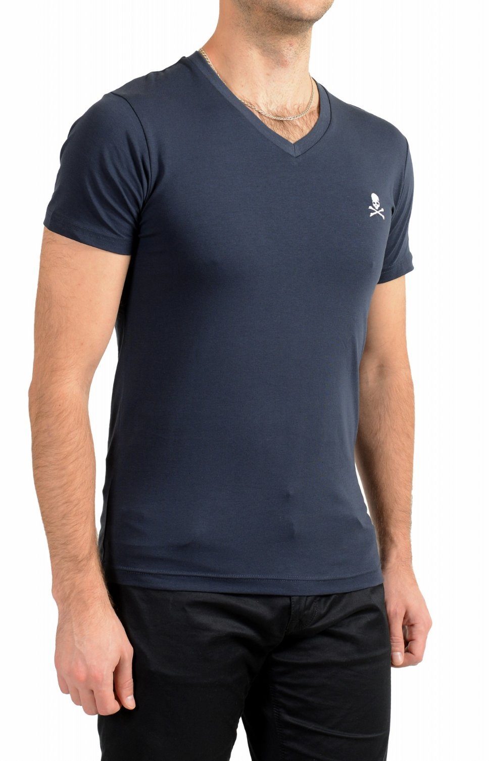 Philipp PHILIPP PLEIN T-Shirt Blau V-Ausschnitt, Plein T-Shirts,
