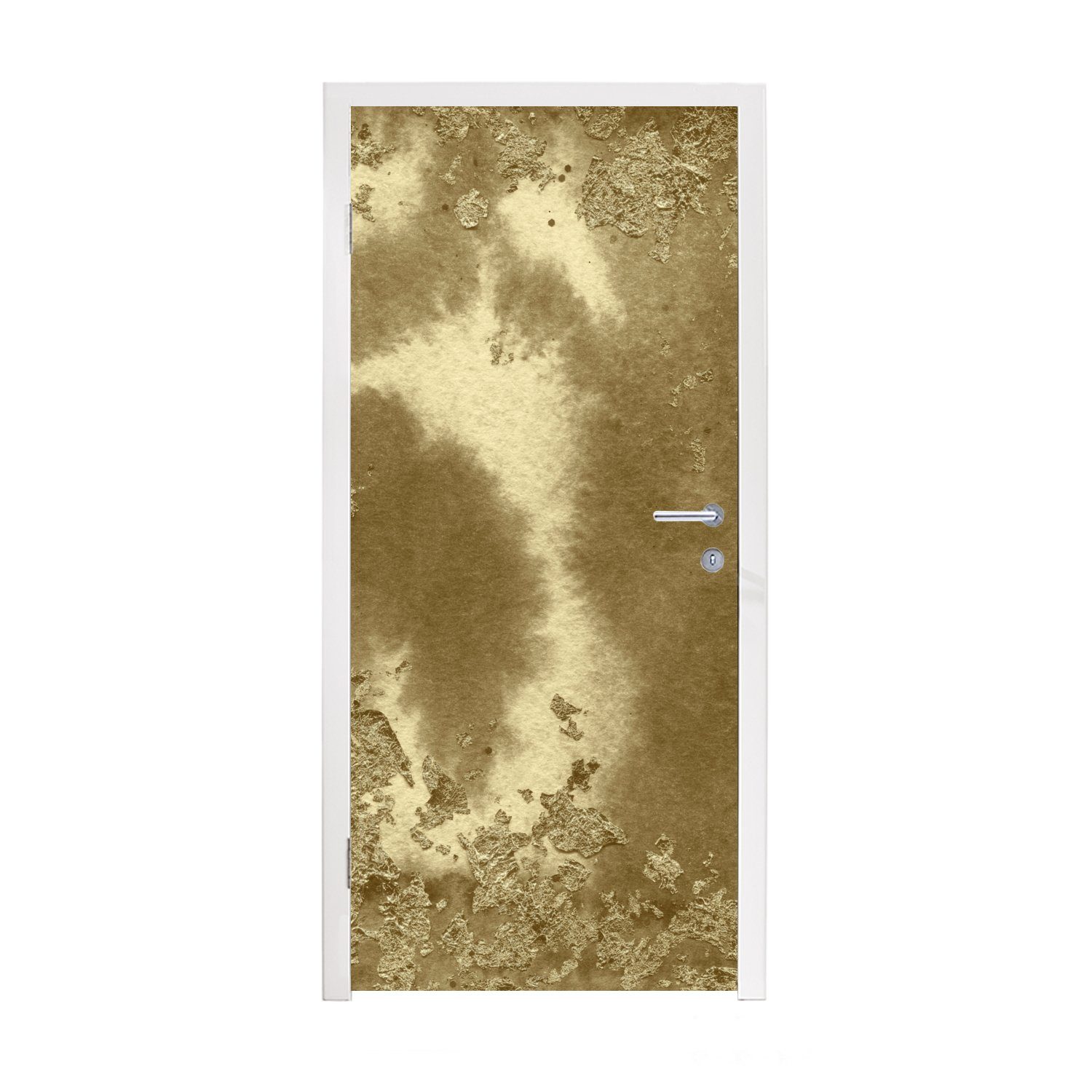 MuchoWow Türtapete Gold - Abstrakt - Farbe, Matt, bedruckt, (1 St), Fototapete für Tür, Türaufkleber, 75x205 cm