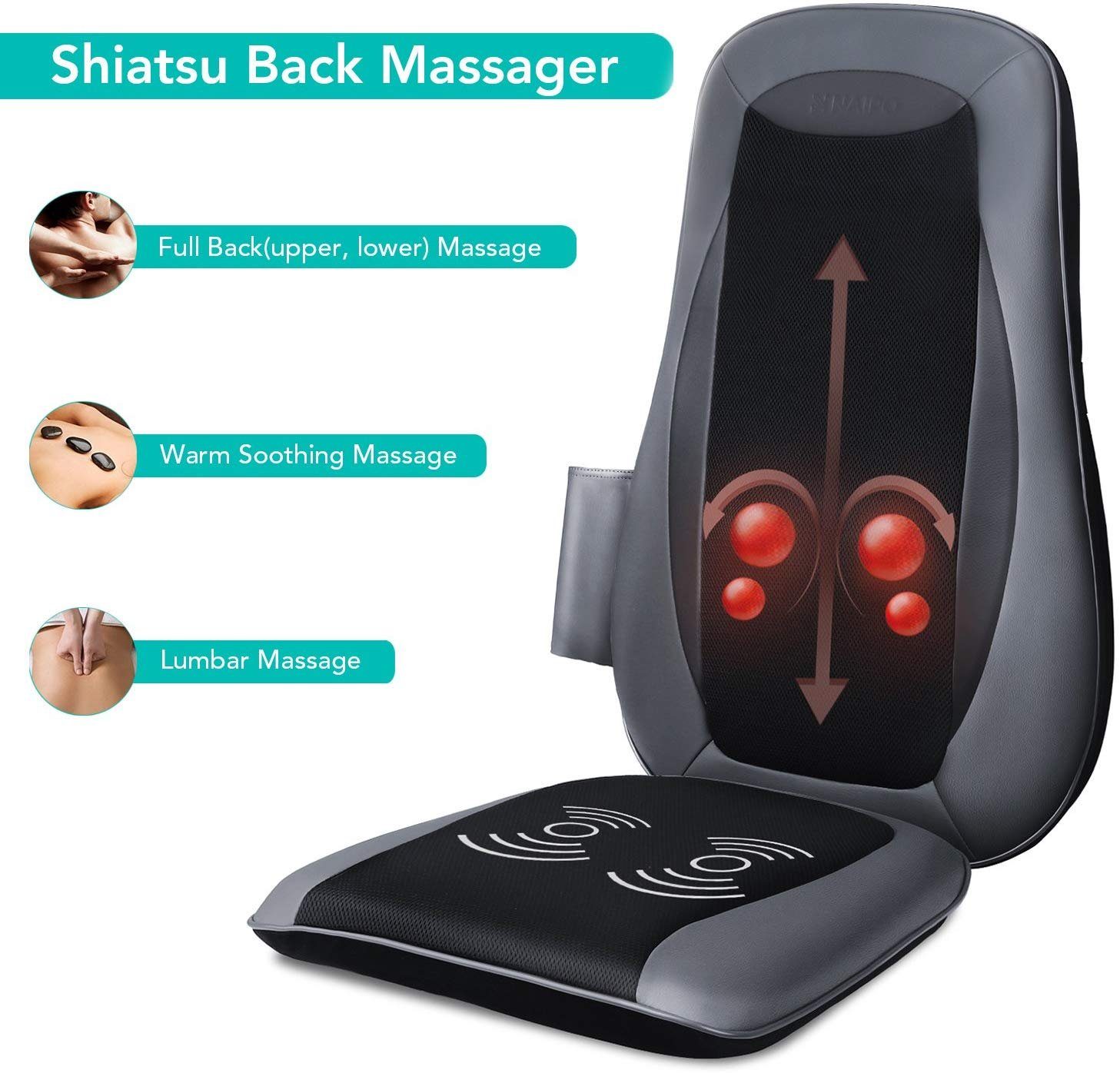 Cotsoco Shiatsu-Massageauflage für Nacken und Rücken Massagesitzauflage