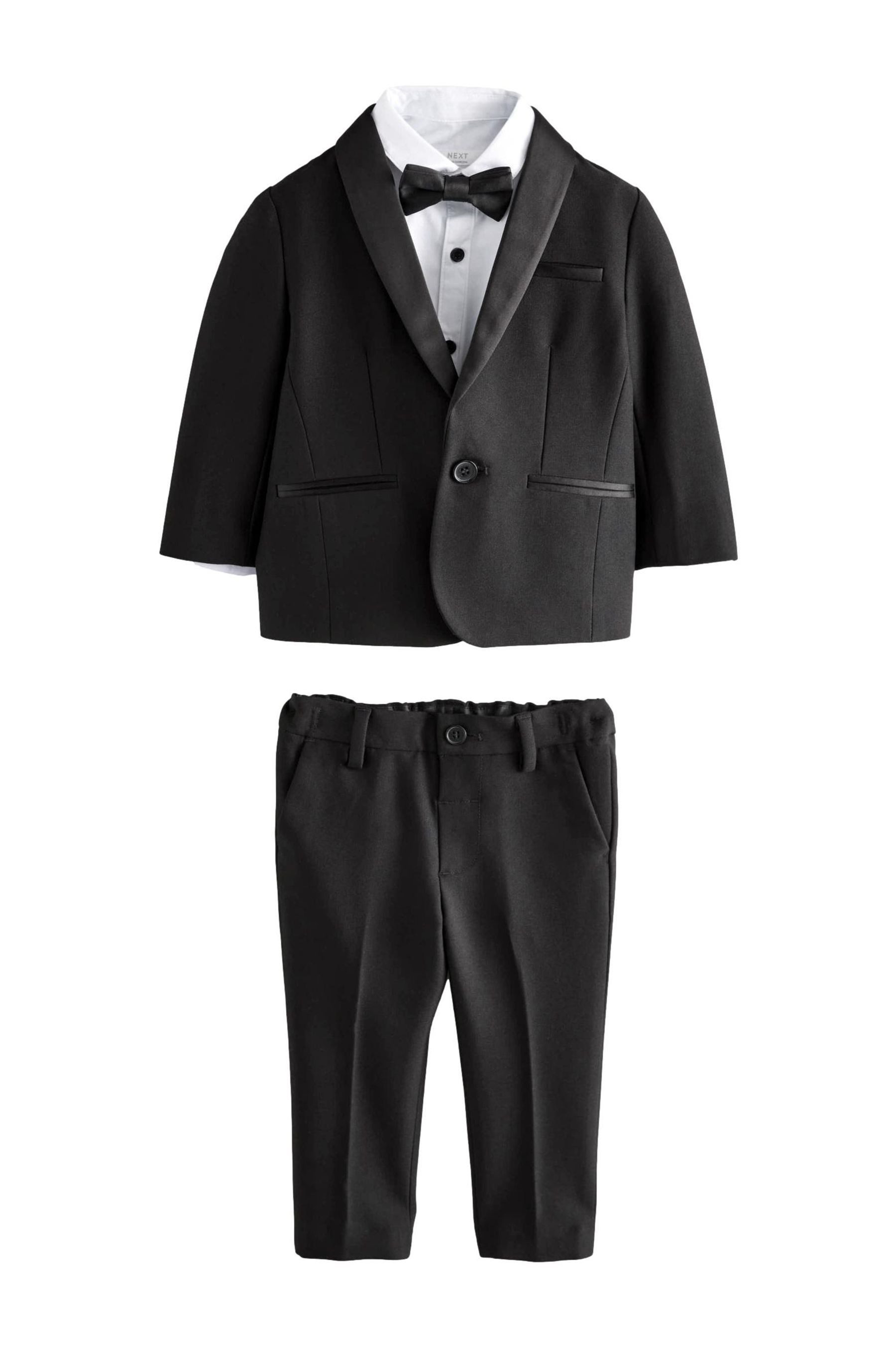 Kinderanzug Jacke, Hemd, Hose und Fliege aus Samt im Set