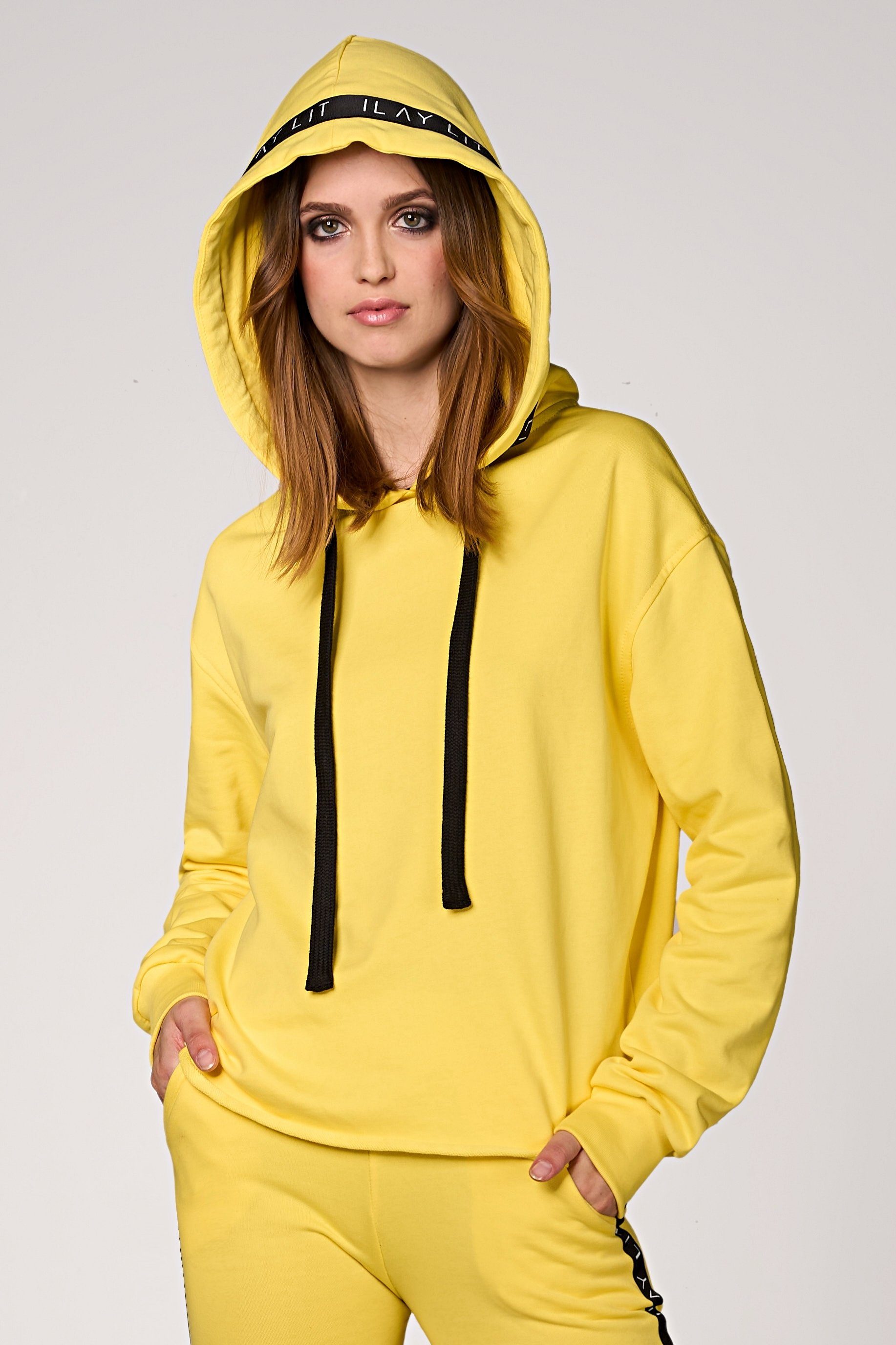 ILAY Lit Kapuzensweatshirt Holy Hoodie Lemon Logoband an der Kapuze zur Verstärkung