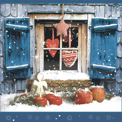 Linoows Papierserviette »20 Servietten Weihnachten, geschmücktes Fenster«, Motiv Weihnachten, geschmücktes Fenster