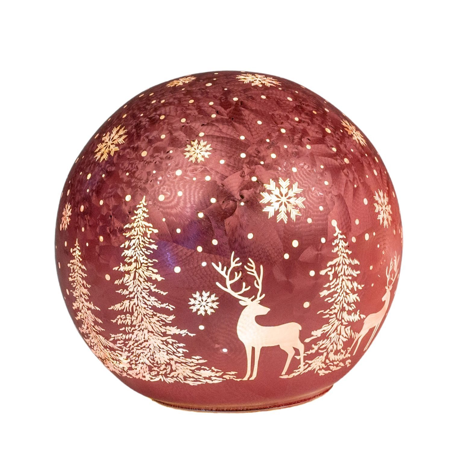 formano LED Kugelleuchte Winterzeit Wildberry, LED, Drehend, mit Timer, Rot, Winterwald, H: cm