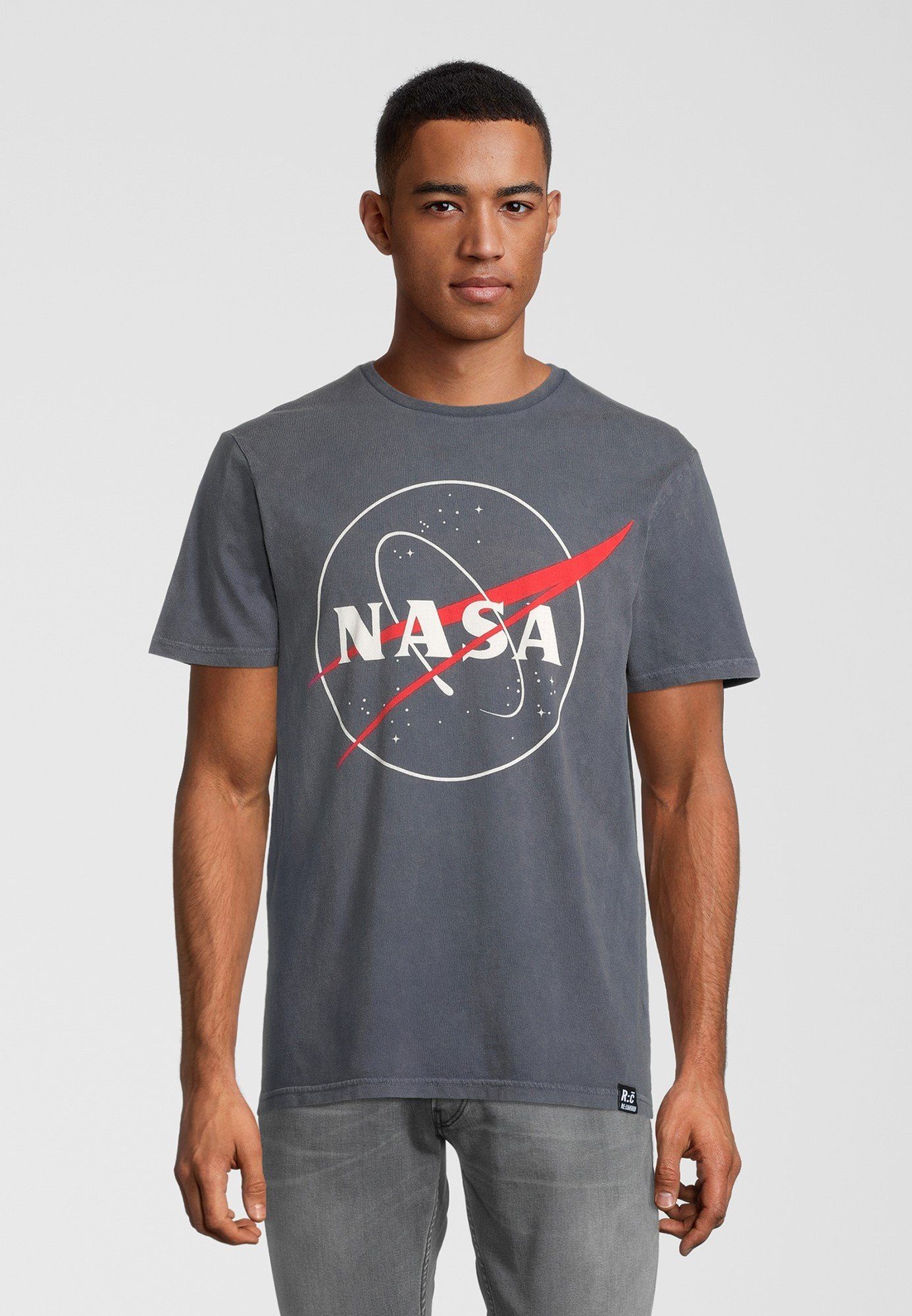 NASA Redux Recovered Grey Bio-Baumwolle Washed zertifizierte Logo GOTS T-Shirt