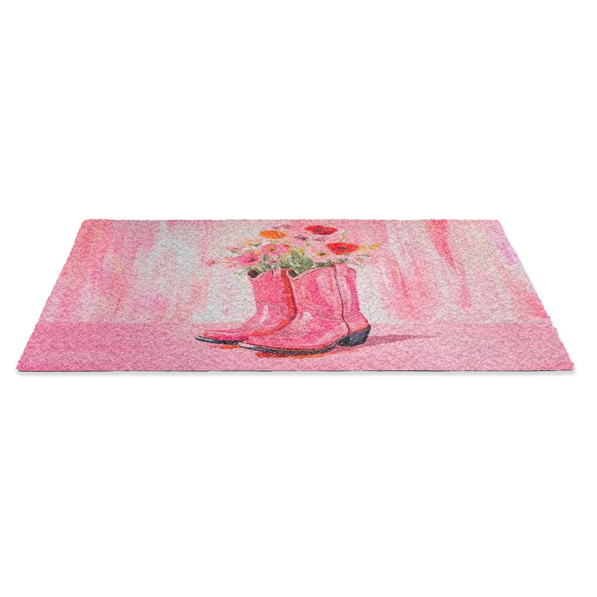 MuchoWow Fußmatte Rosa - Blumen - günstig online kaufen