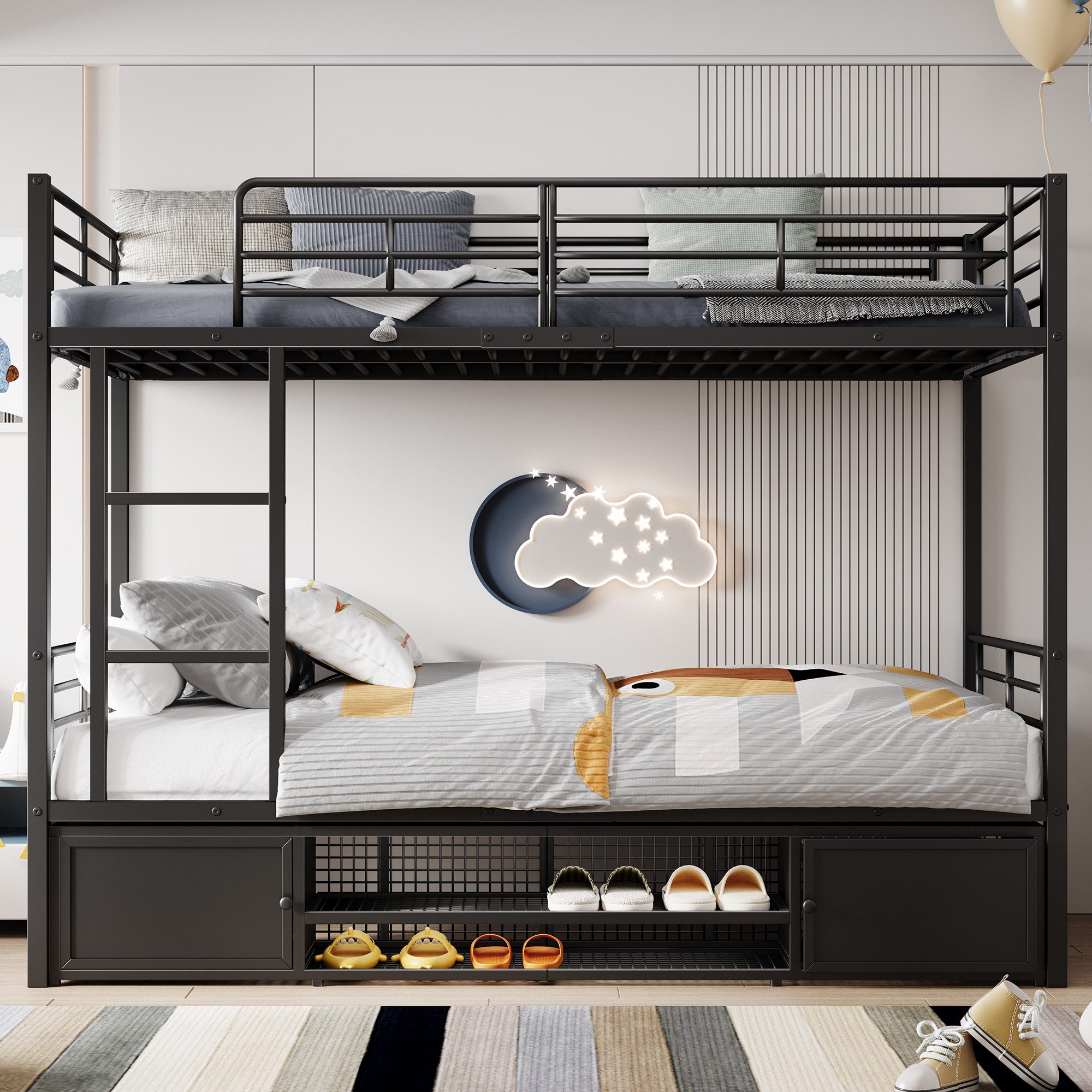 i@home Etagenbett Eisenrahmenbett, Offener schuhschrank, mit günstig online kaufen