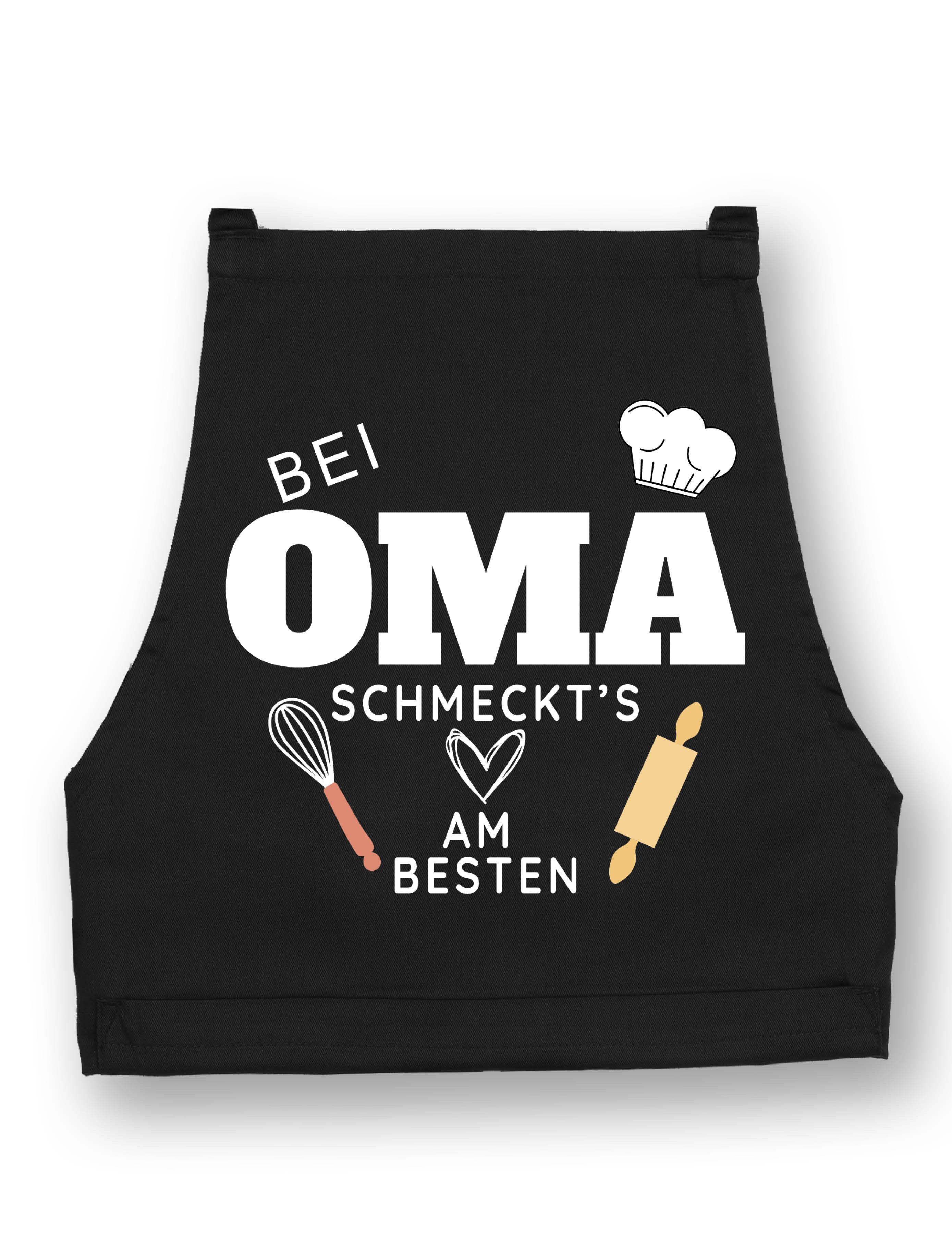 Youth Designz Grillschürze Damen Schürze "Bei Oma schmeckt es am Besten" Print Kochschürze, mit lustigem Spruch & Logo Aufdruck