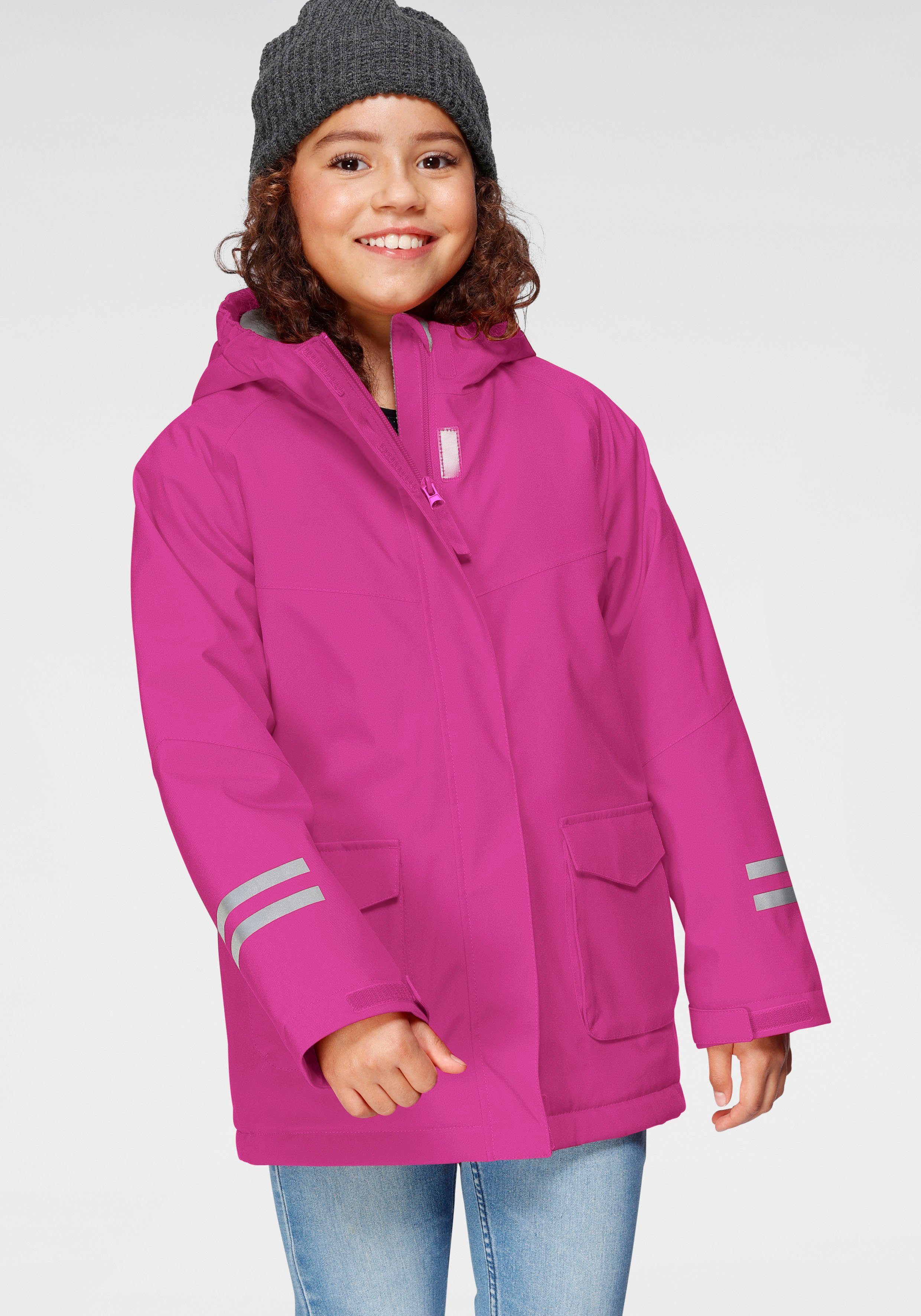 Funktionsjacke in Scout pink Highlight Streifen FLASH optisches durch reflektierende