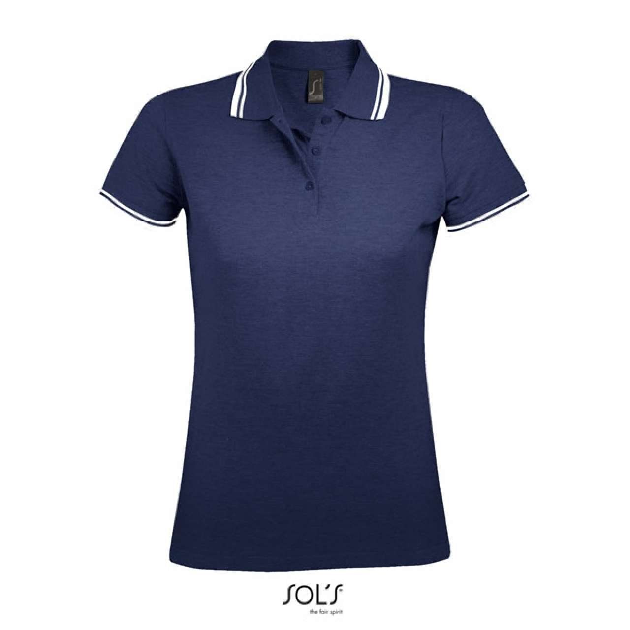 SOLS Poloshirt SOL'S Damen Polohemd Polo Navy/White Poloshirt kurzarm Lady-Fit Oberteil, French Shirt Piqué T-Shirt