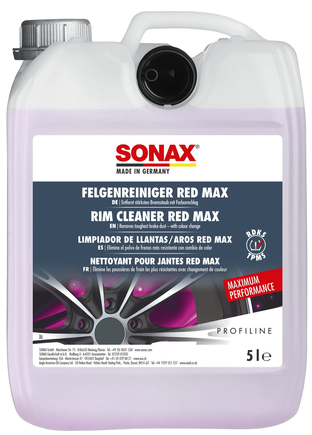 SONAX FelgenReiniger Red Max 5 L Felgenreiniger