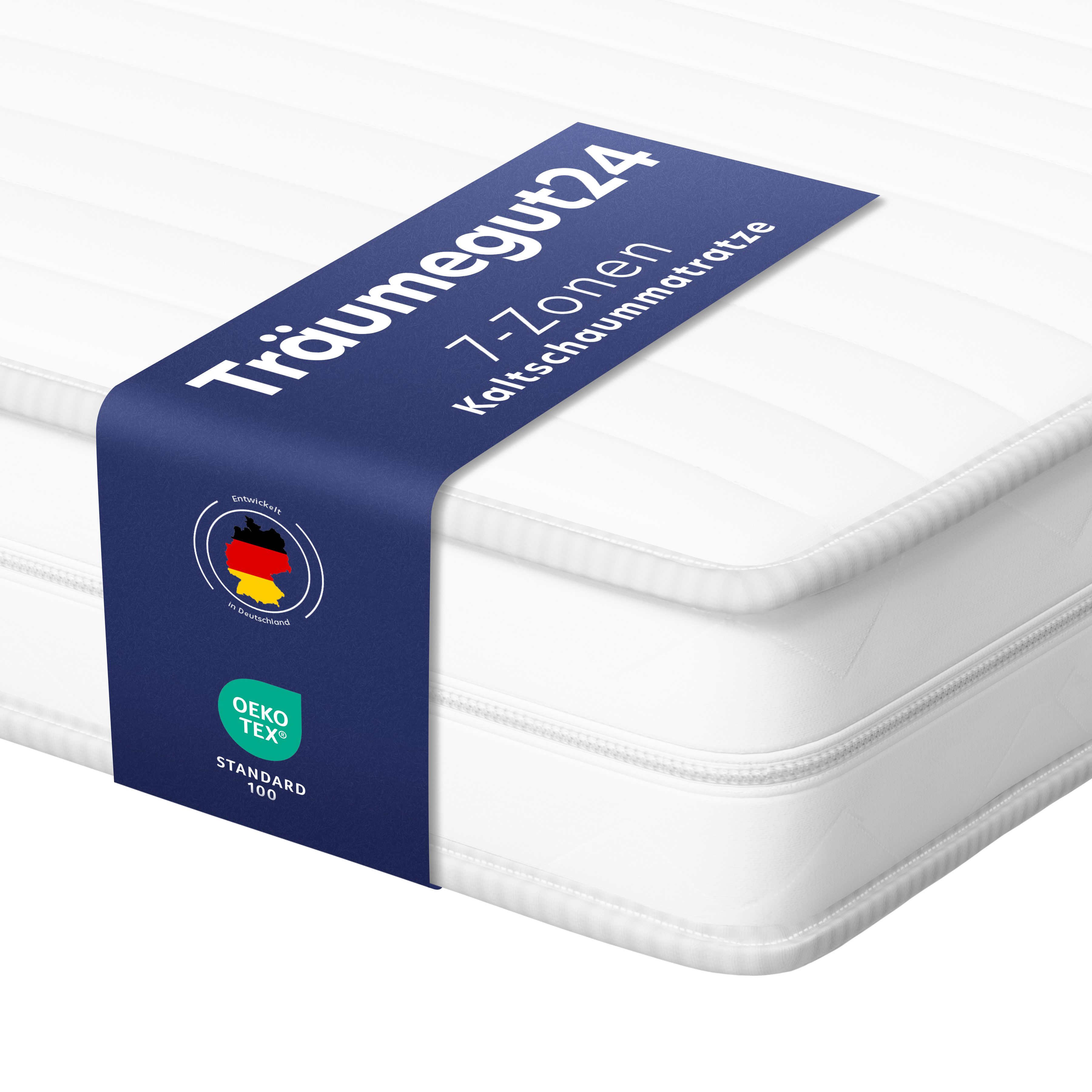 Kaltschaummatratze AquaFlex - 7-Zonen Wendematratze mit zwei Liegeseiten H3&H4, Träumegut24, verschiedene Größen, Höhen und Härtegrade